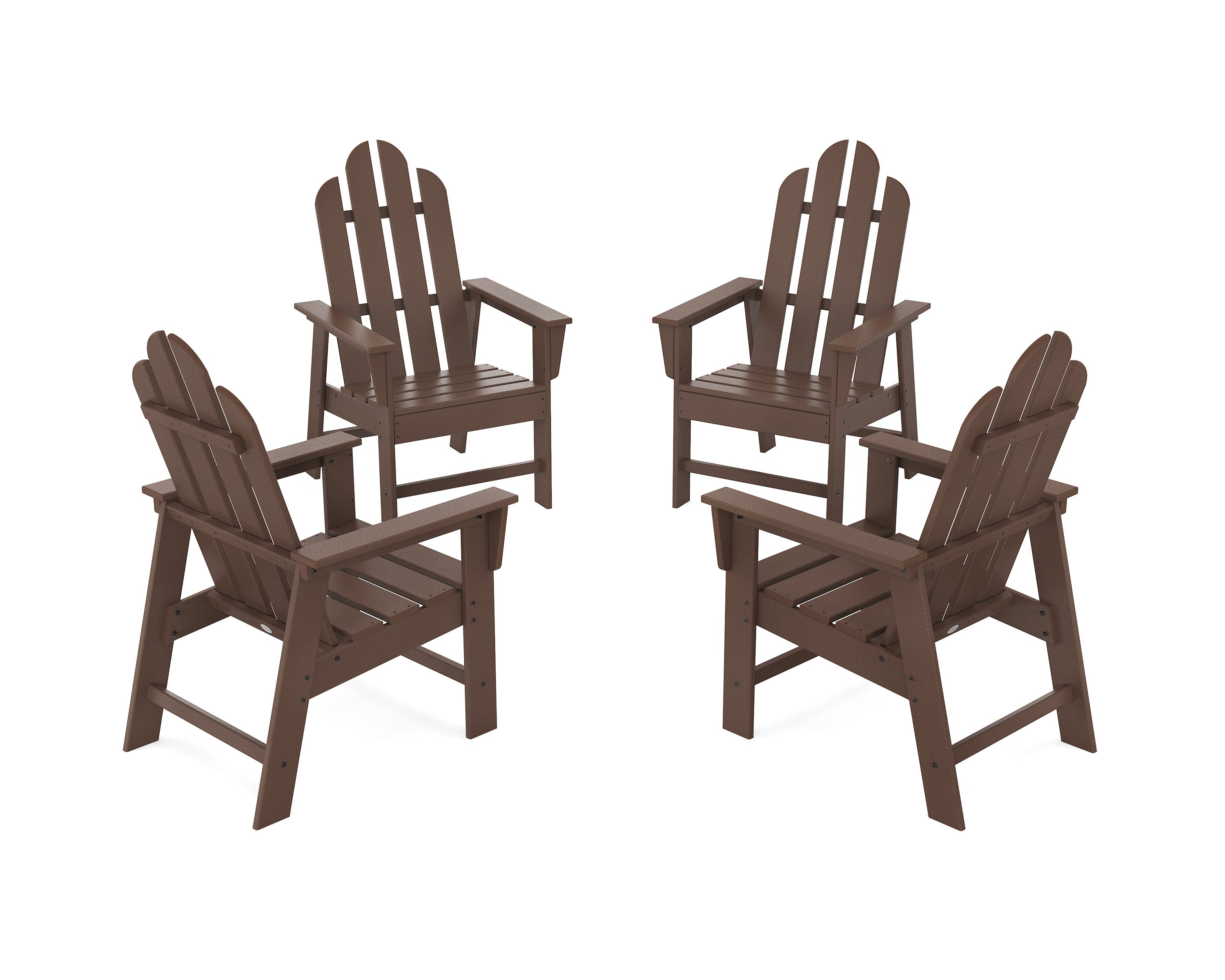Long Island 4-Piece Upright Adirondack Conversation Set in Mahogany