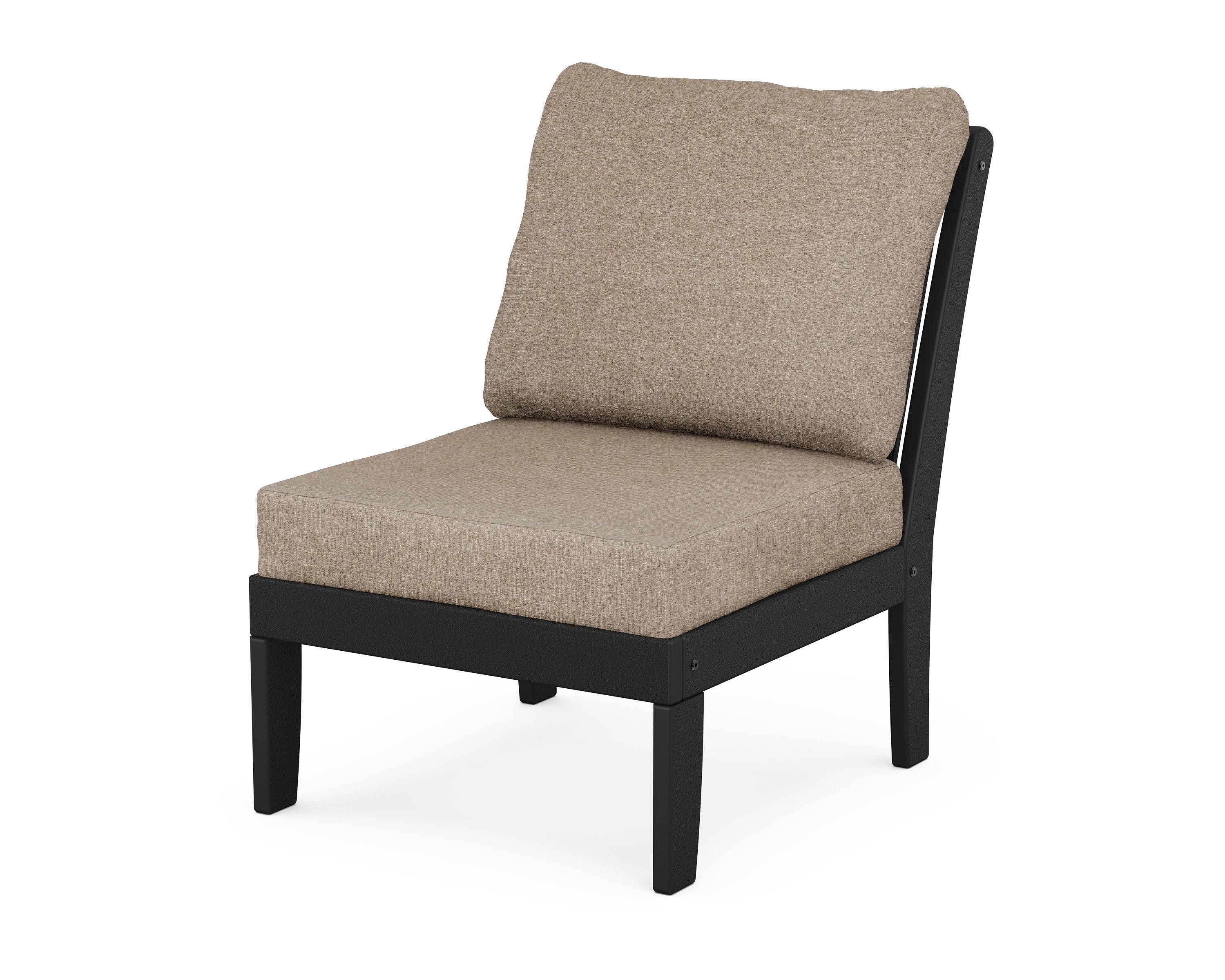 Braxton Modular Armless Chair in Black / Spiced Burlap
