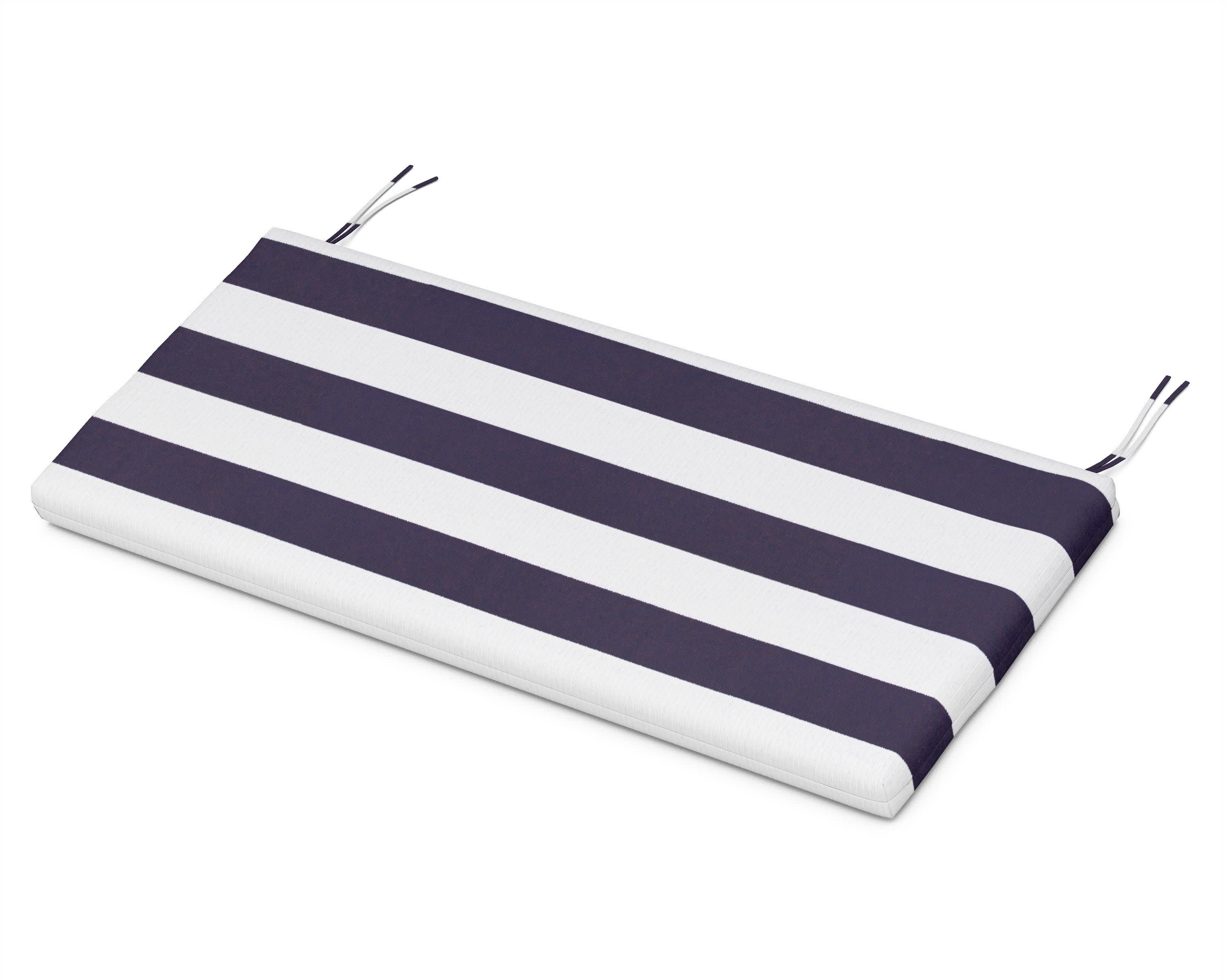 Bench Seat Cushion - 17.75"D x 41"W x 2.5"H in Cabana Stripe Navy