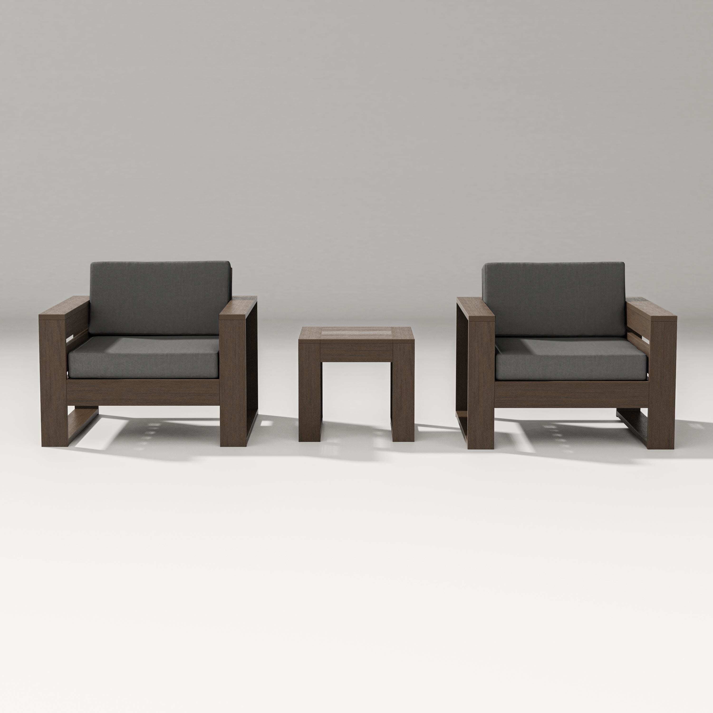 Latitude 3-Piece Lounge Chair Set in Kona / Spectrum Carbon