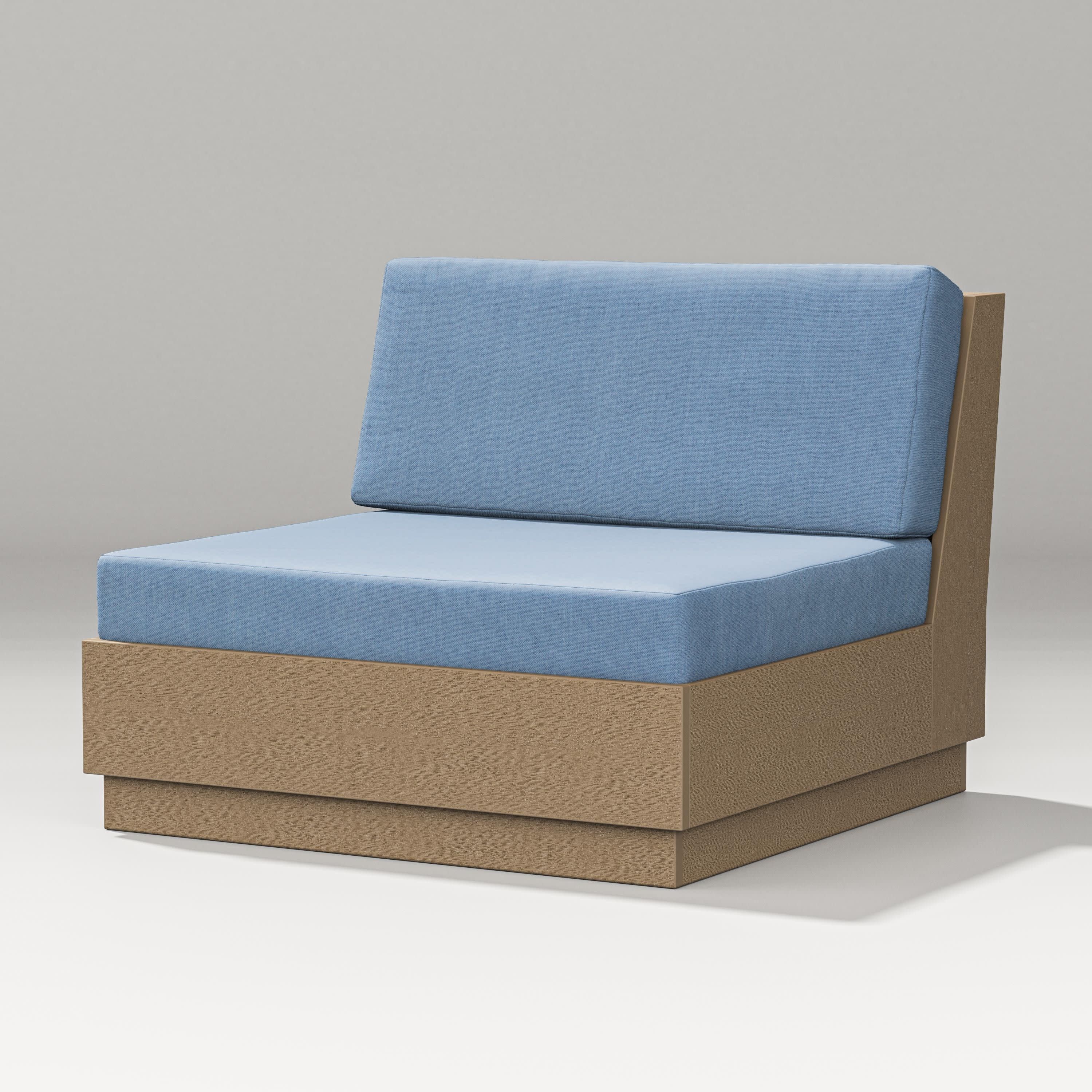 Elevate Modular Armless Chair in Vintage Sahara / Sky Blue