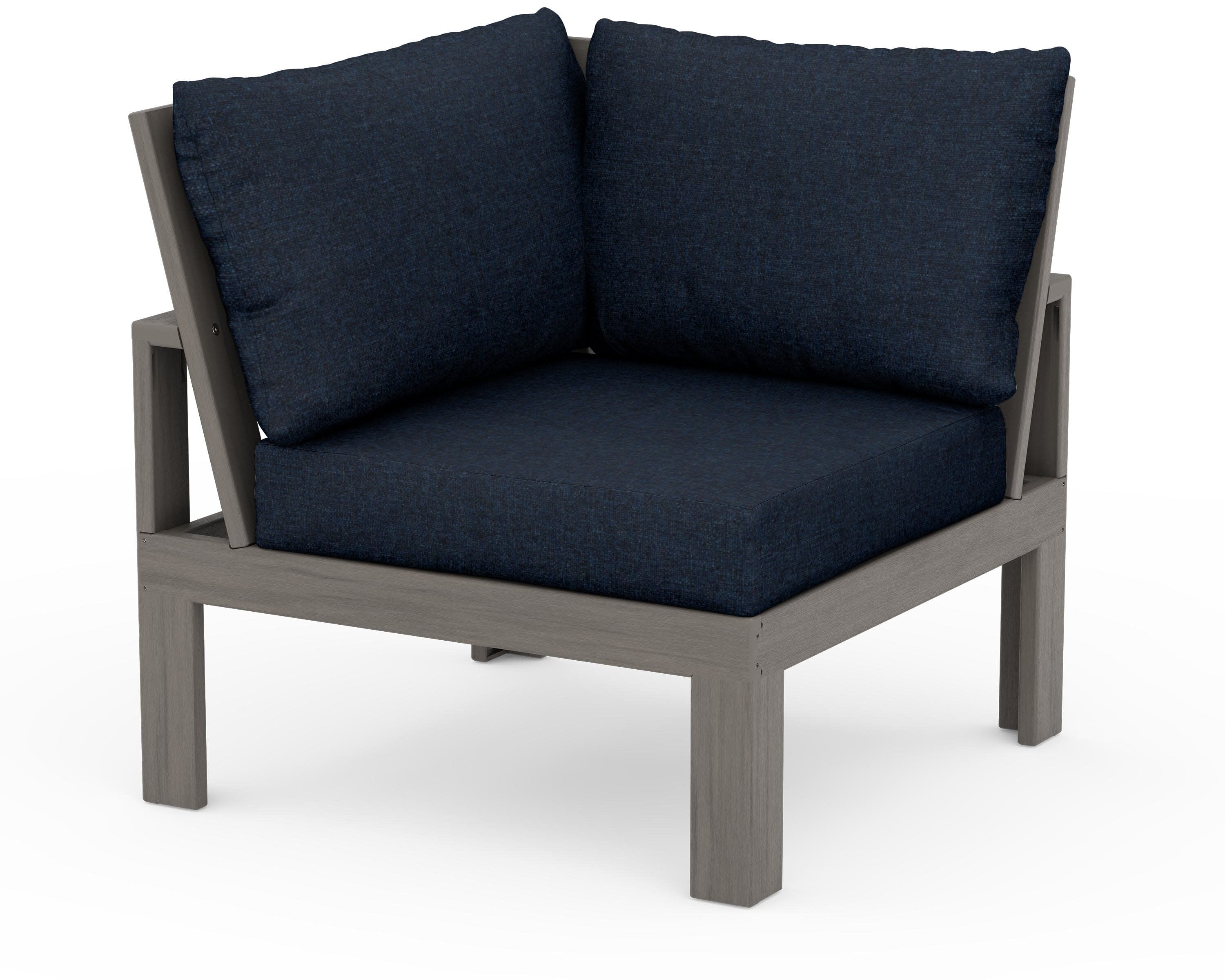 Modular Corner Chair in Driftwood / Marine Indigo