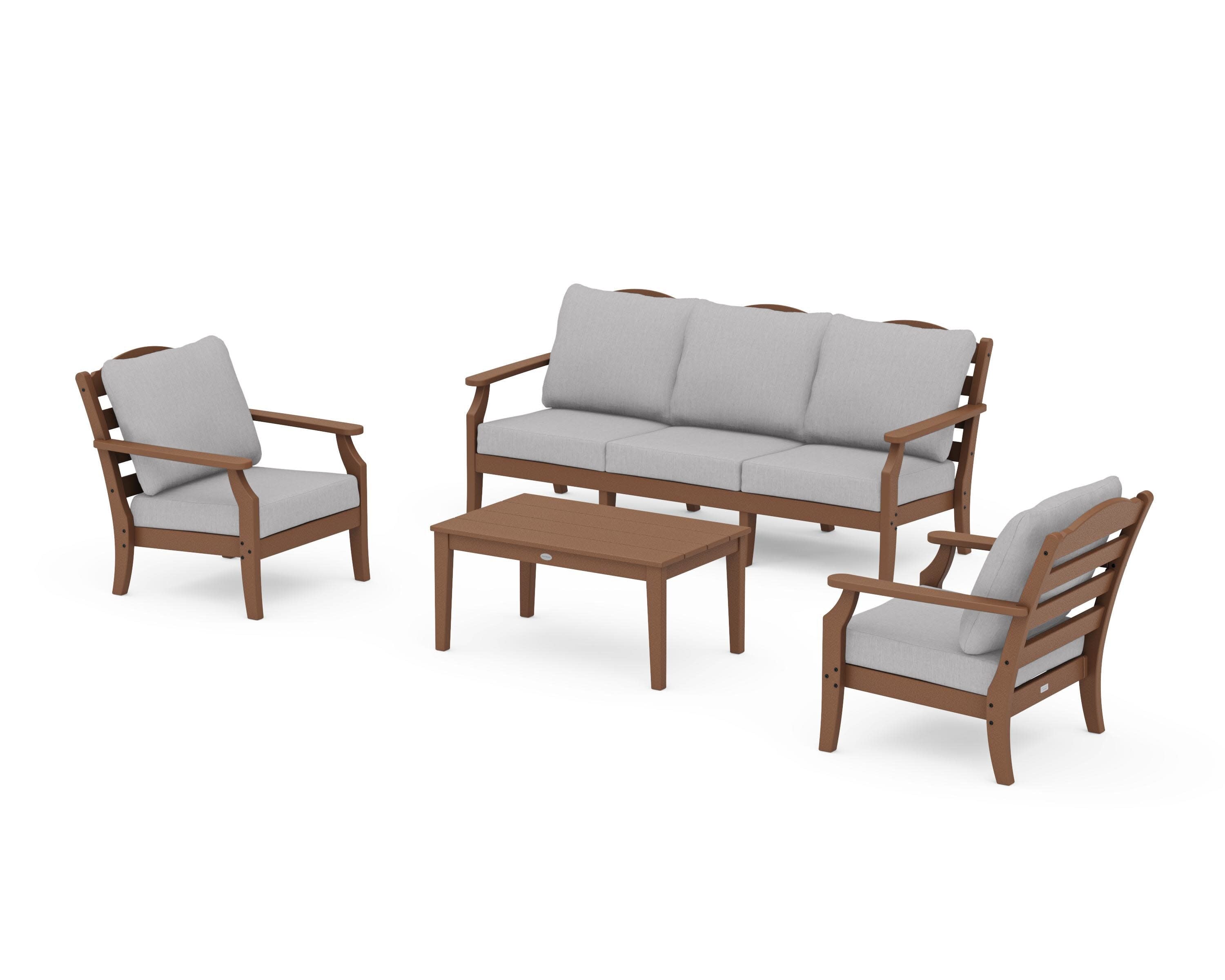 Savannah 4-Piece Deep Seating Set with Sofa in Teak / Granite