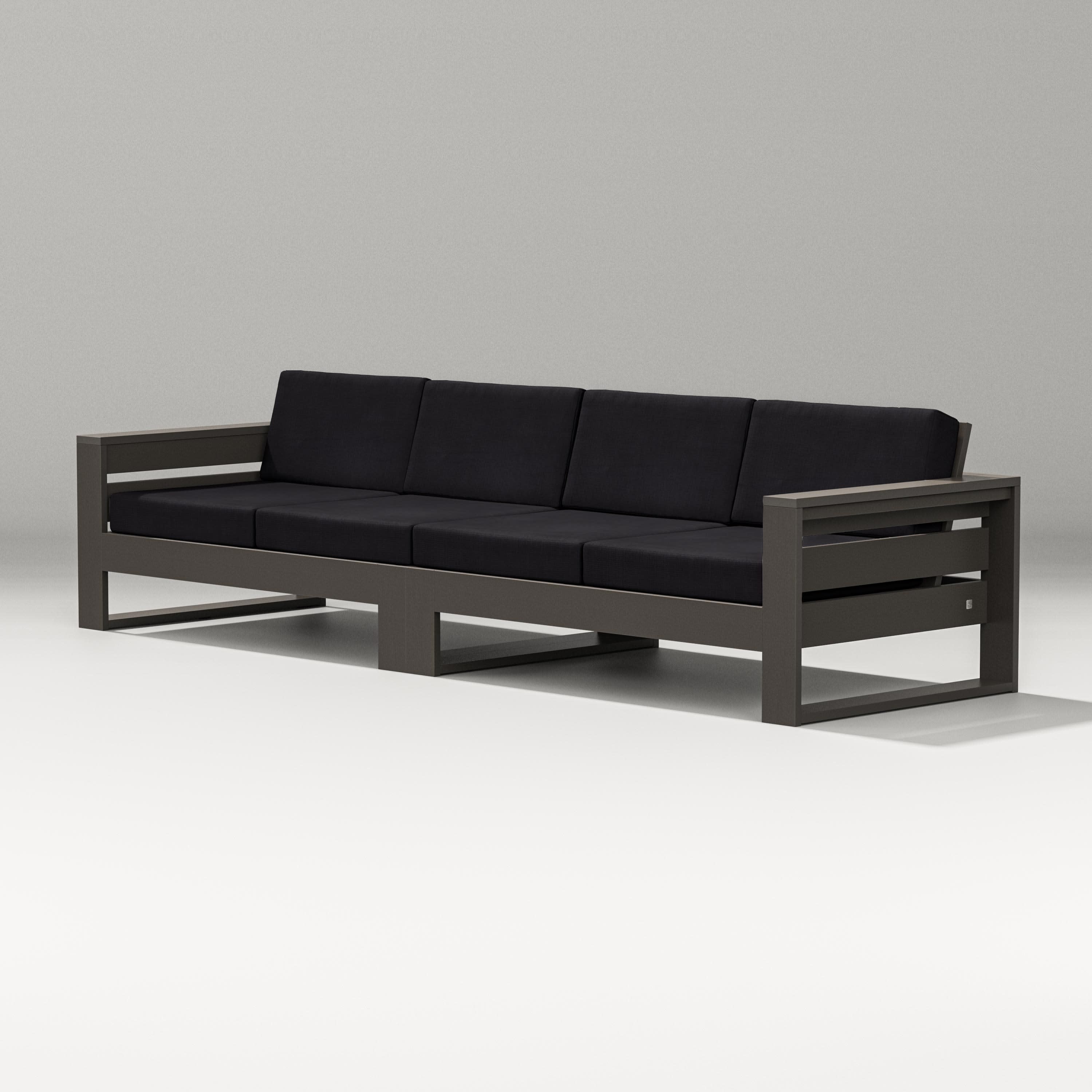 Latitude Straight Sectional in Vintage Coffee / Midnight Linen