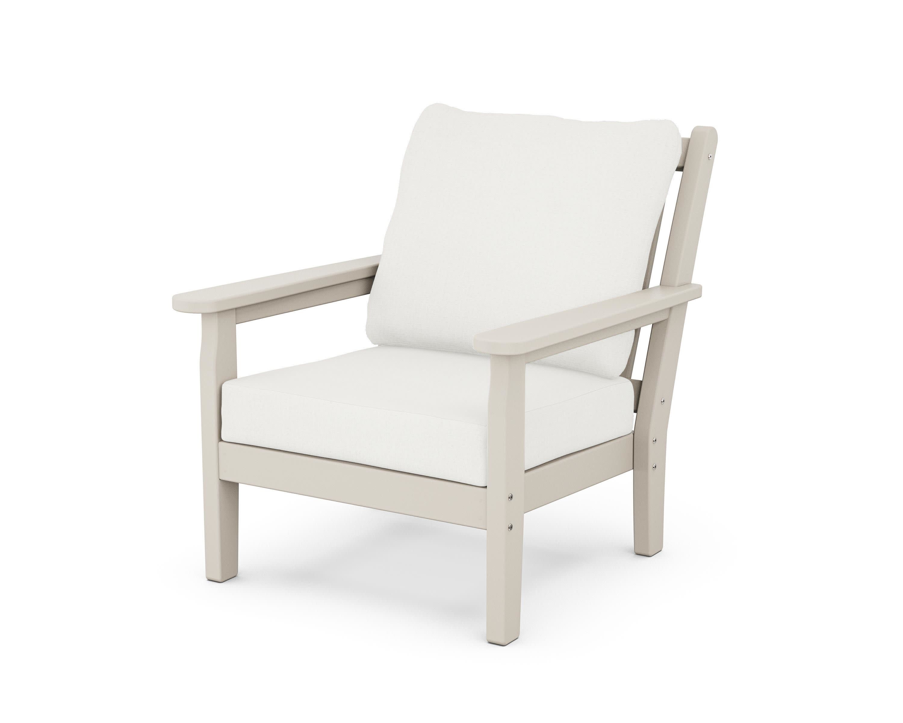 Chippendale Deep Seating Chair in Sand / Natural Linen