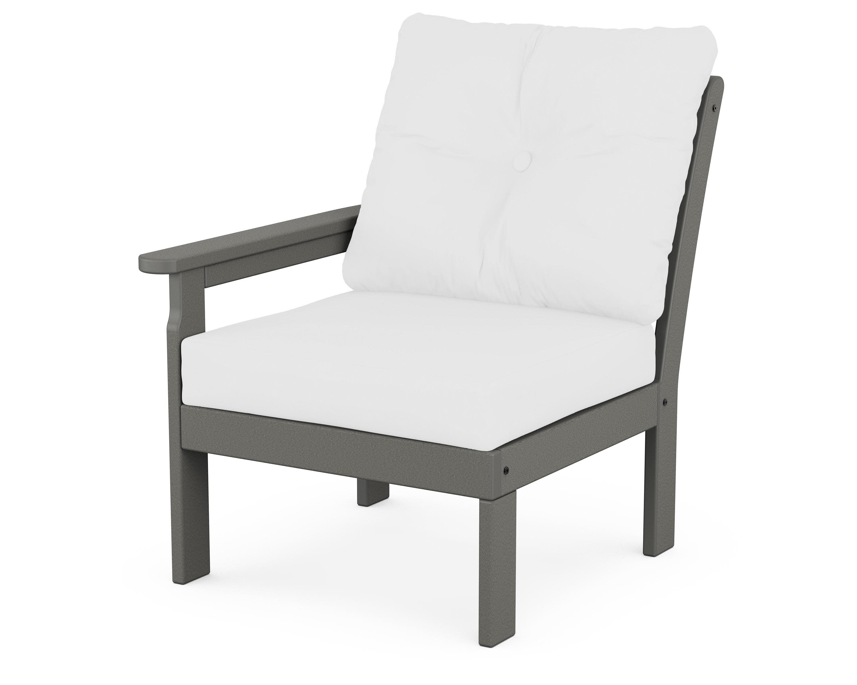 Vineyard Modular Left Arm Chair in Slate Grey / Natural