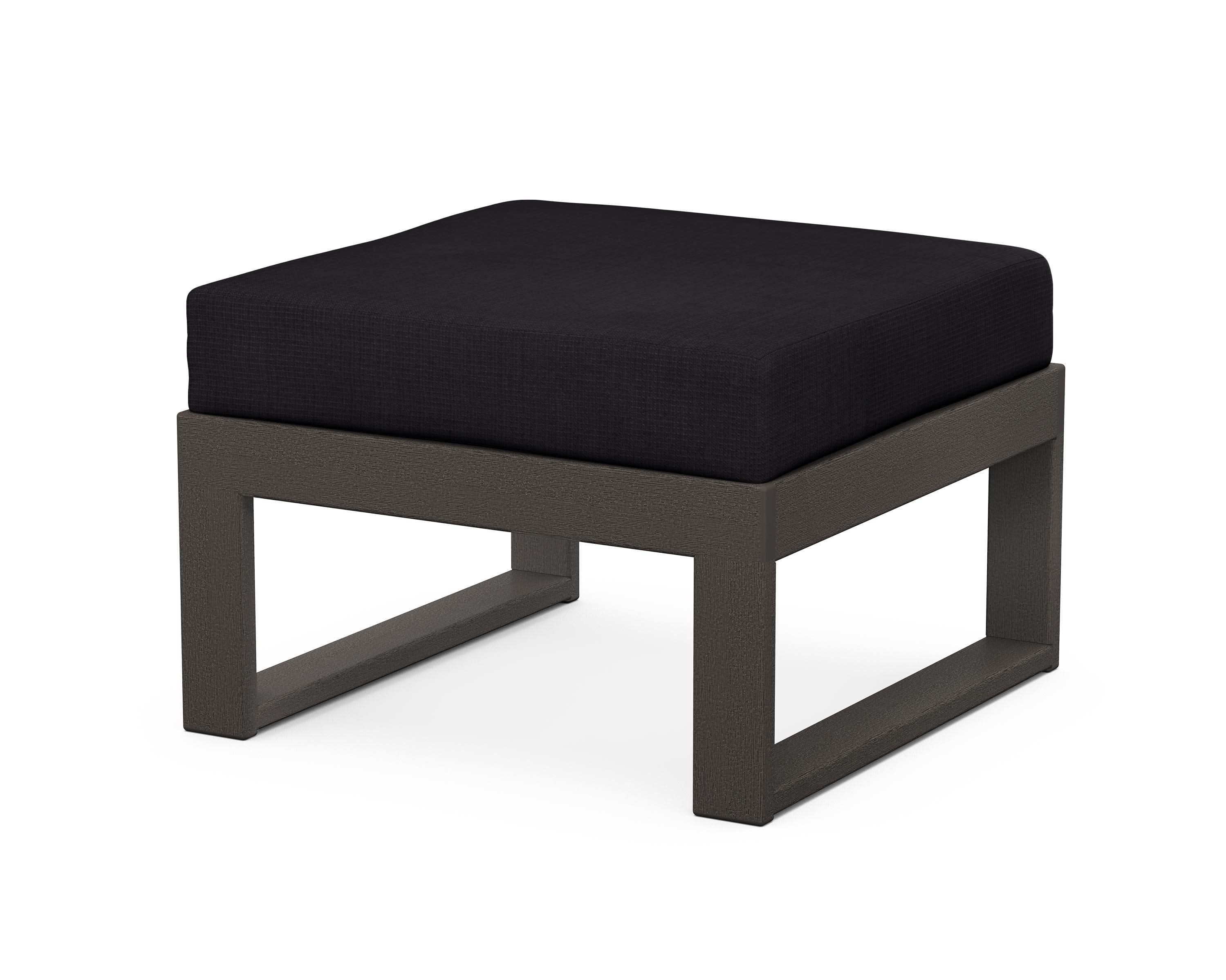 Modular Ottoman - Modern in Vintage Coffee / Midnight Linen