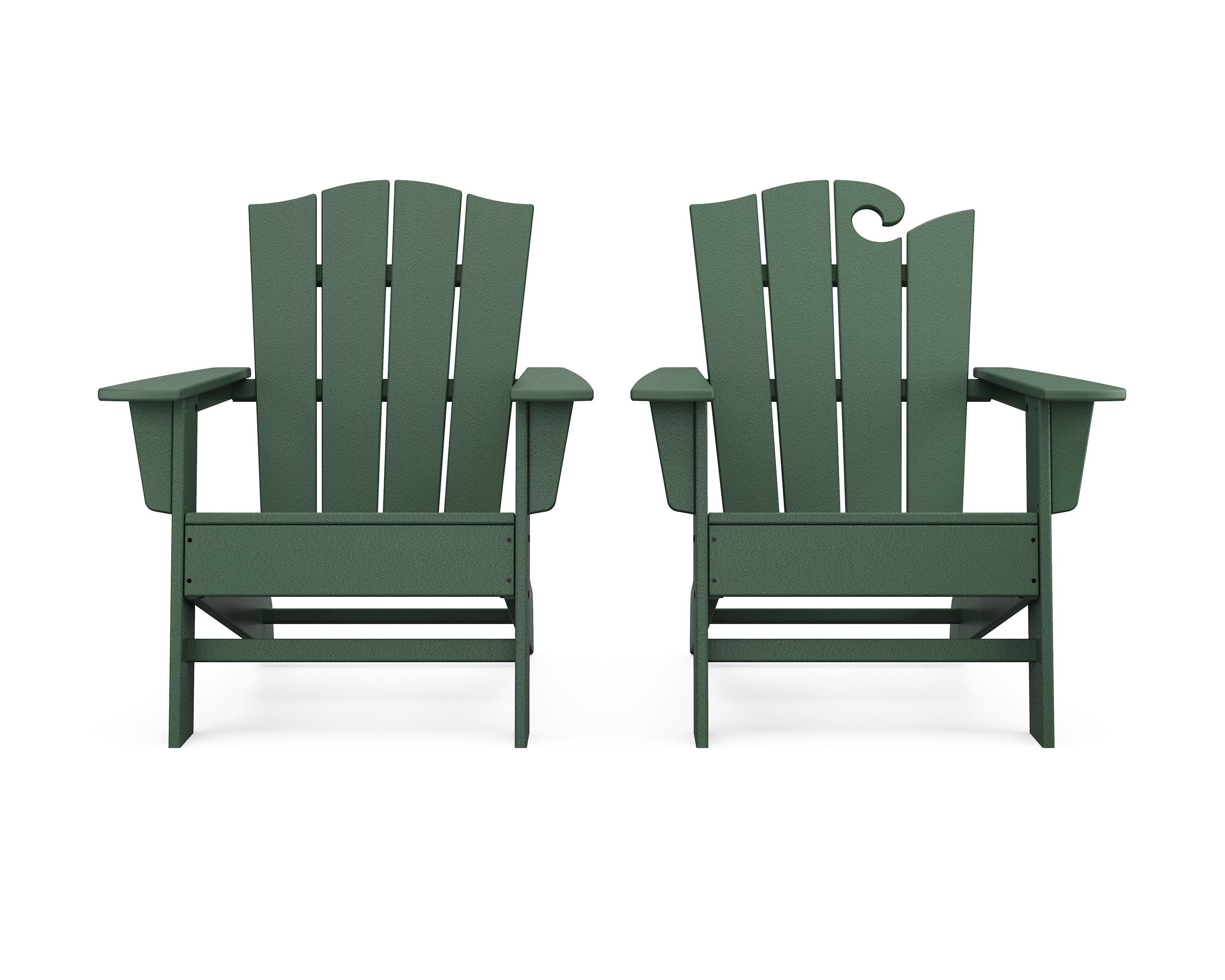 Wave 2-Piece Adirondack Chair Set with The Crest Chair in Green