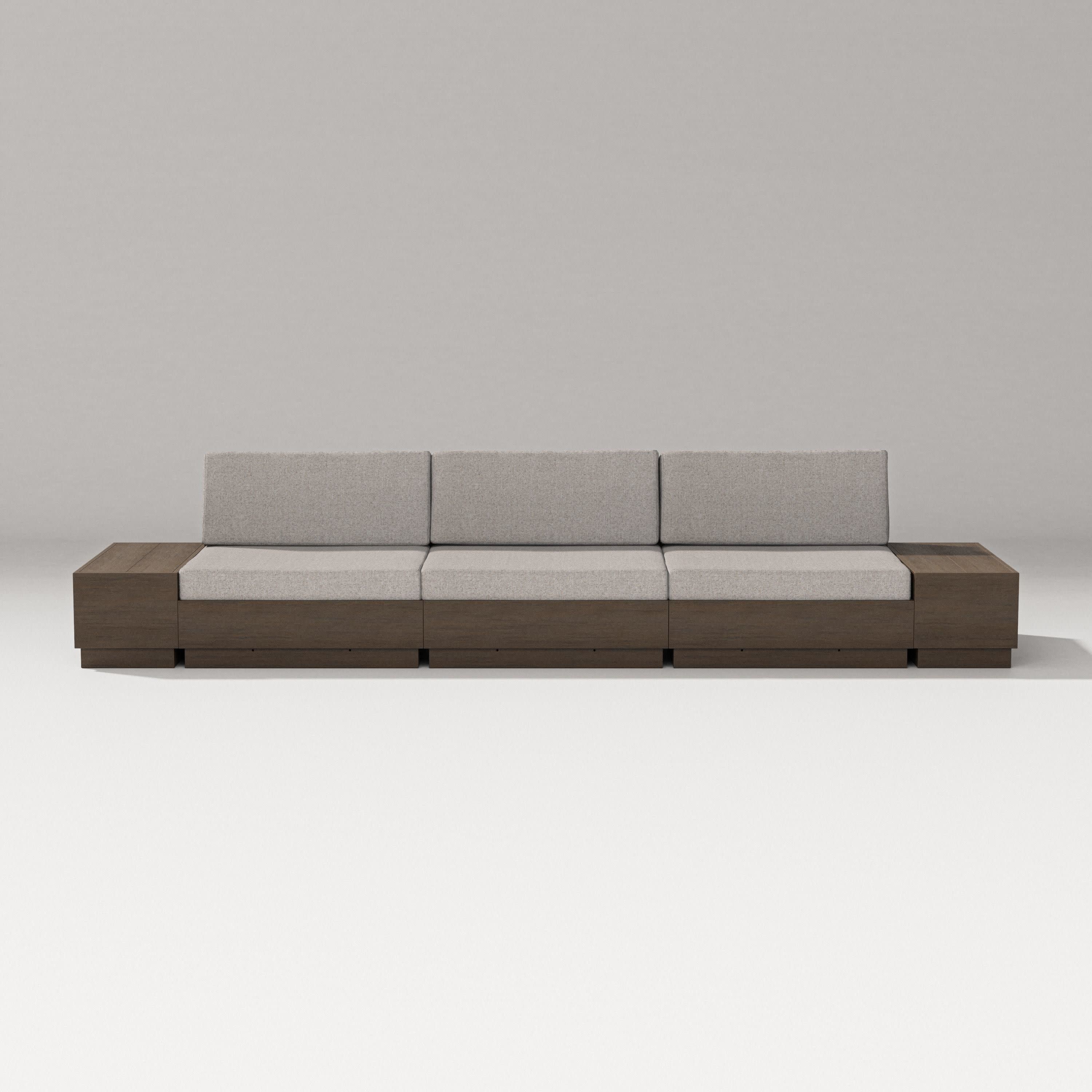 Elevate Straight Sectional in Kona / Weathered Tweed