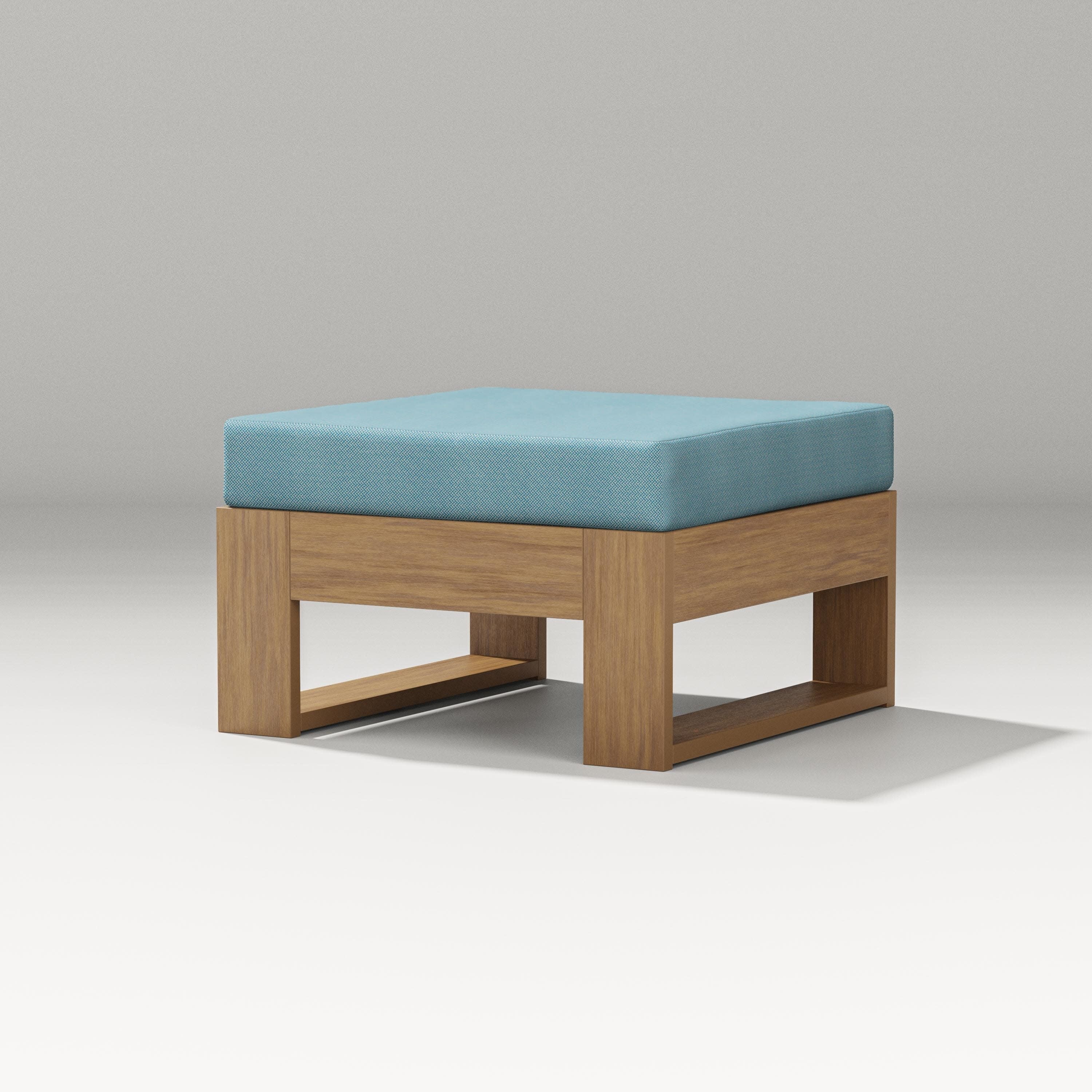 Latitude Lounge Ottoman in Natural / Lattice Sky Blue