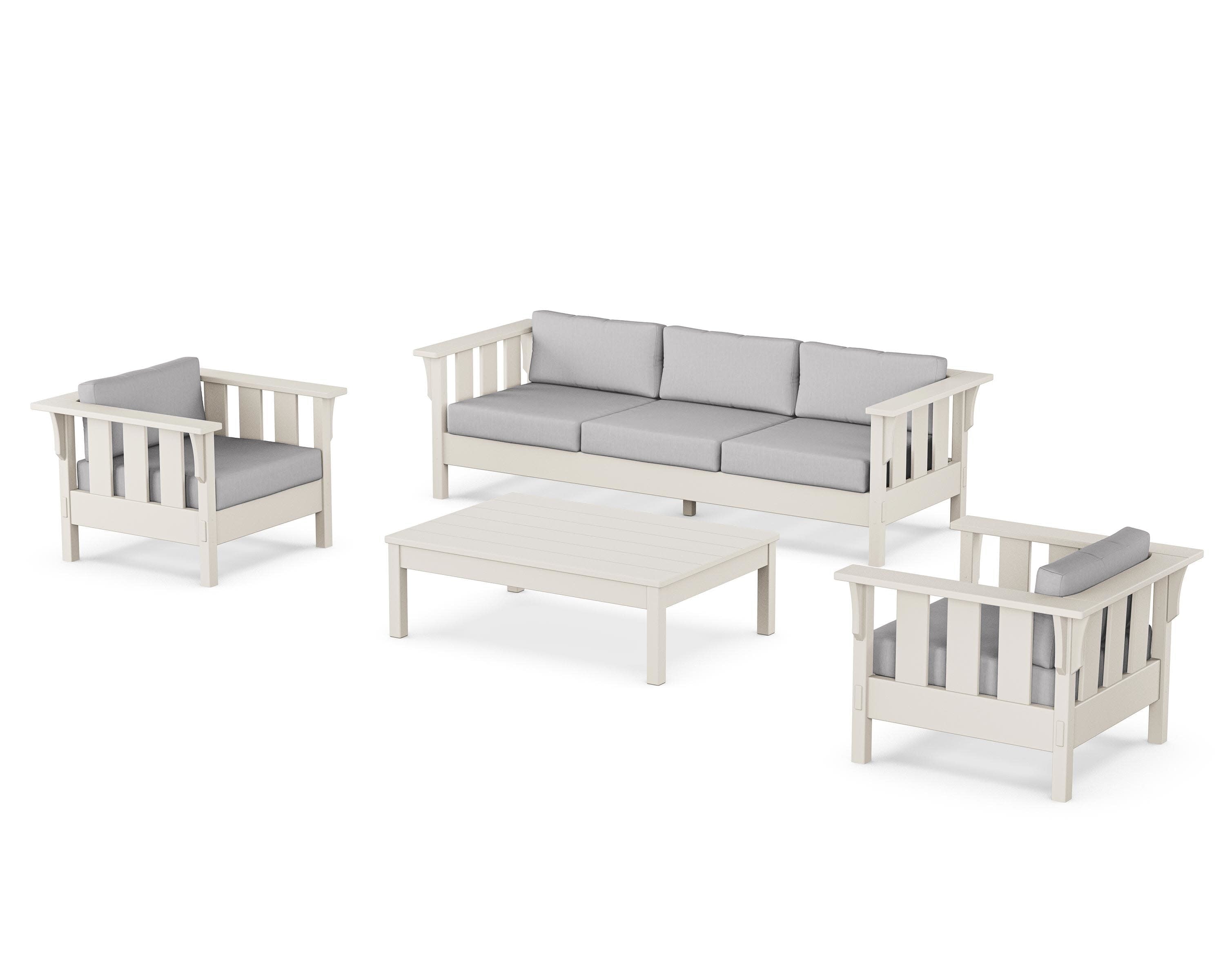 Acadia 4-Piece Deep Seating Set with Sofa in Sand / Granite