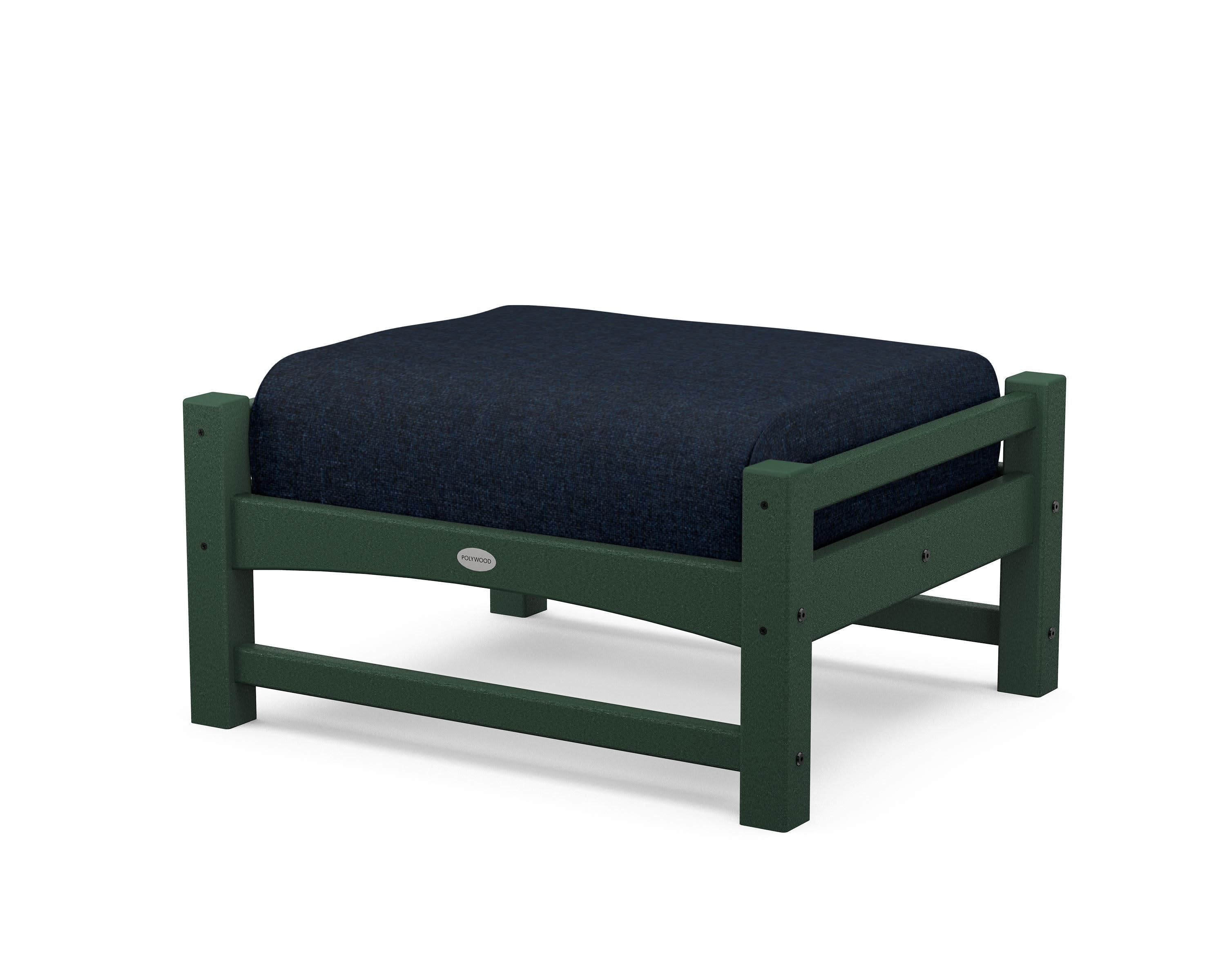 Club Ottoman in Green / Marine Indigo