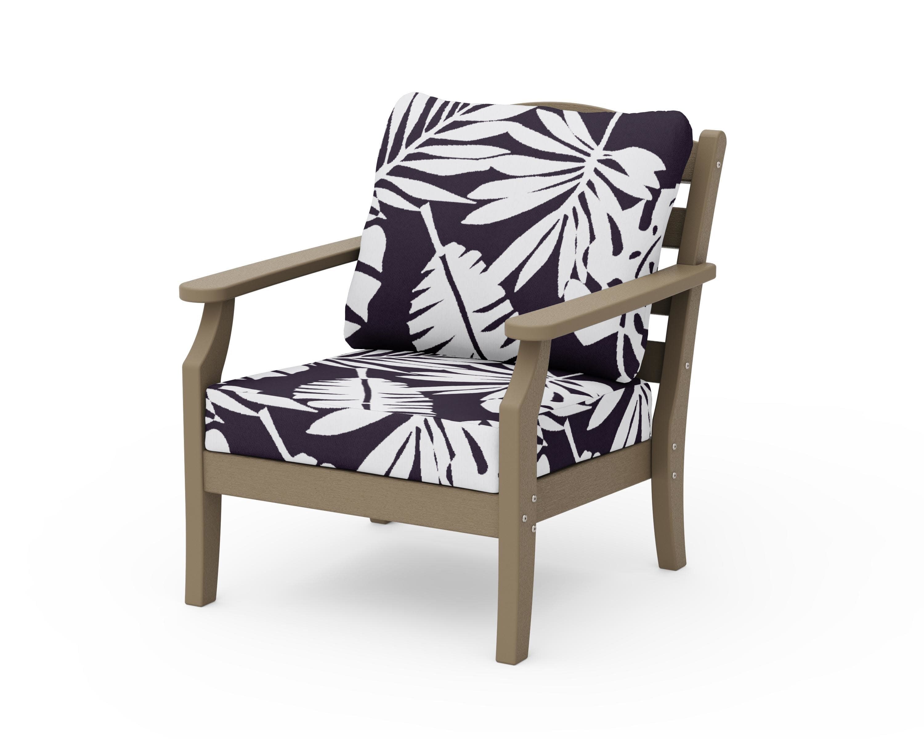 Savannah Deep Seating Chair in Vintage Sahara / Leaf Navy