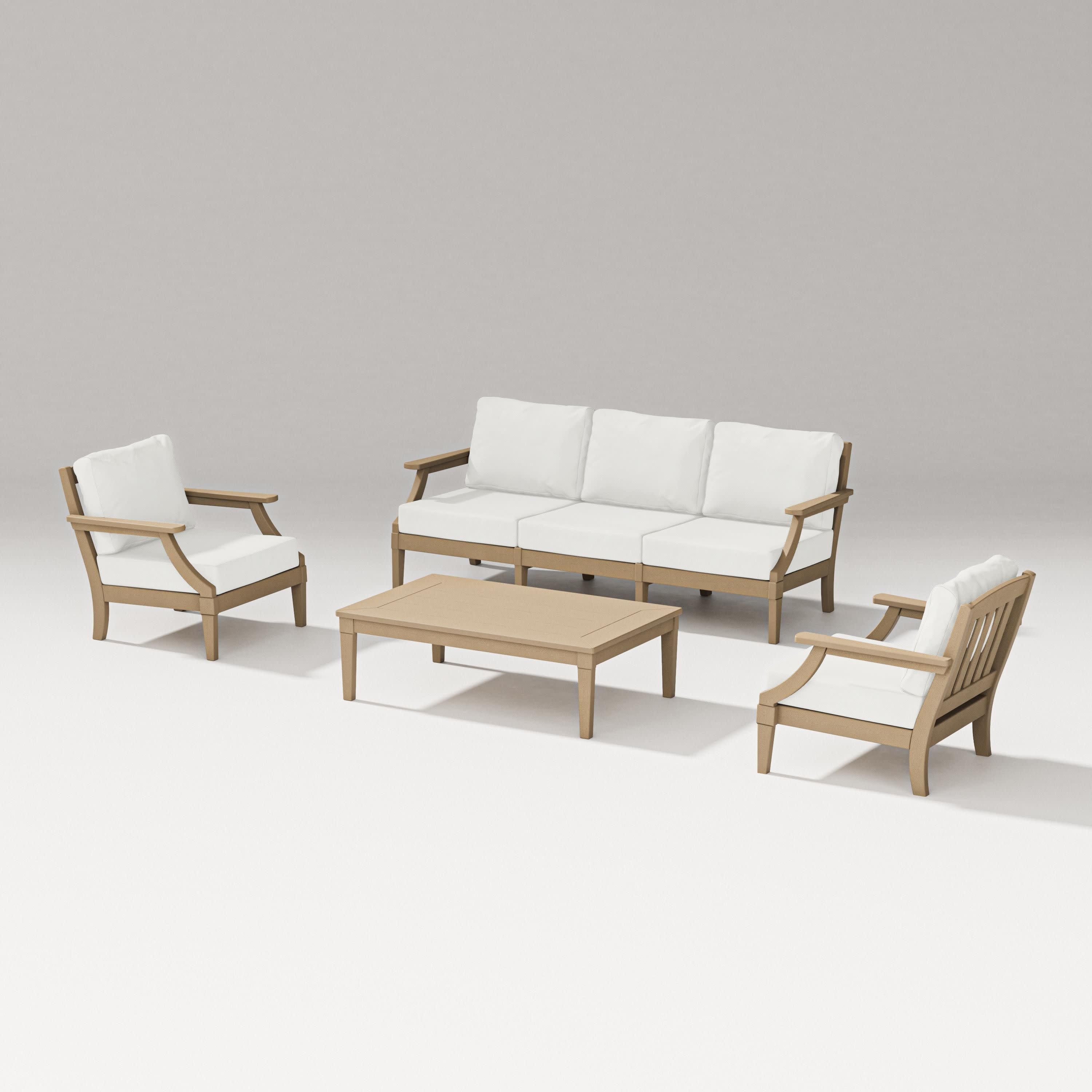 Estate 4-Piece Lounge Sofa Set in Vintage Sahara / Natural Linen
