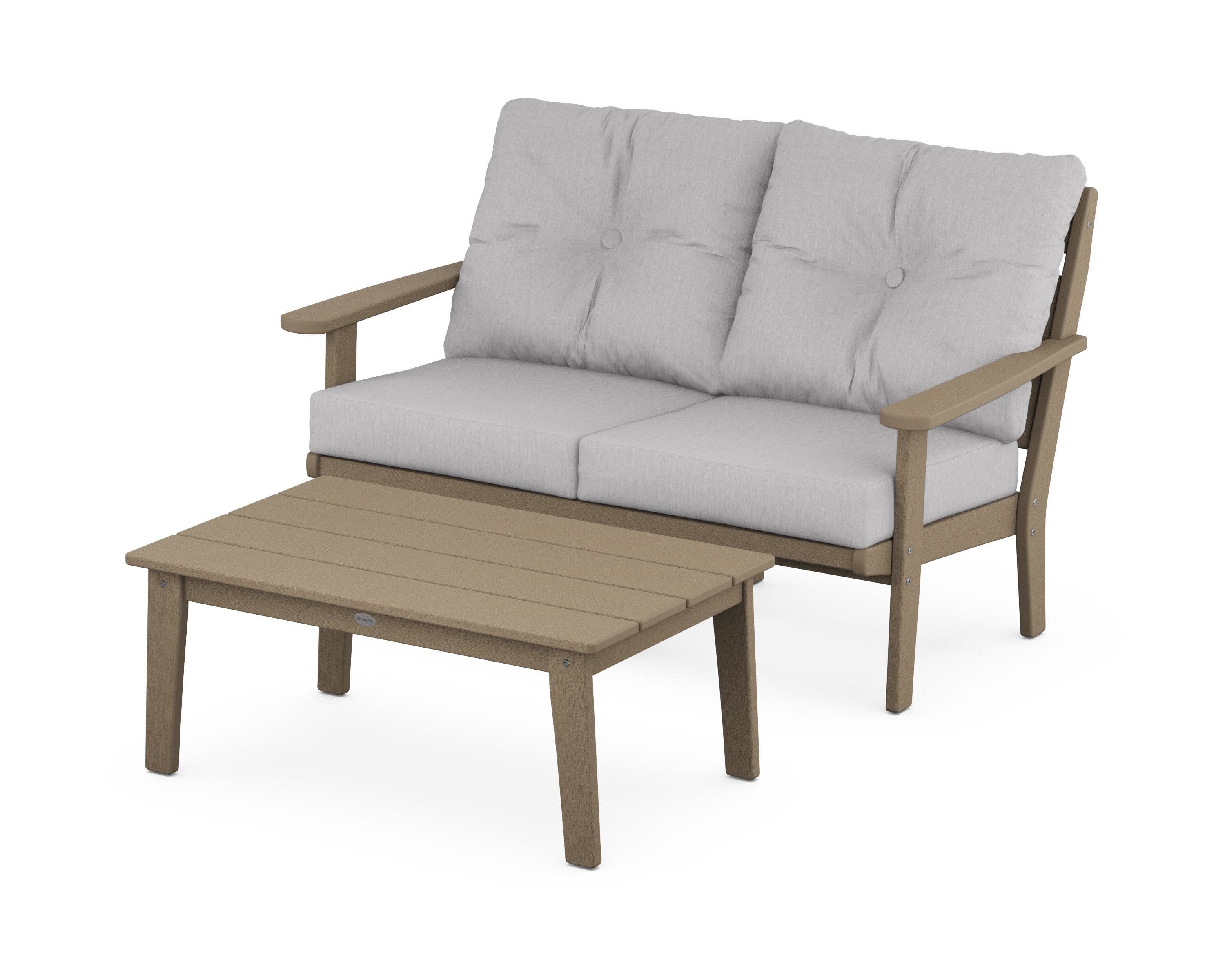 Lakeside 2-Piece Lounge Loveseat Set in Vintage Sahara / Granite