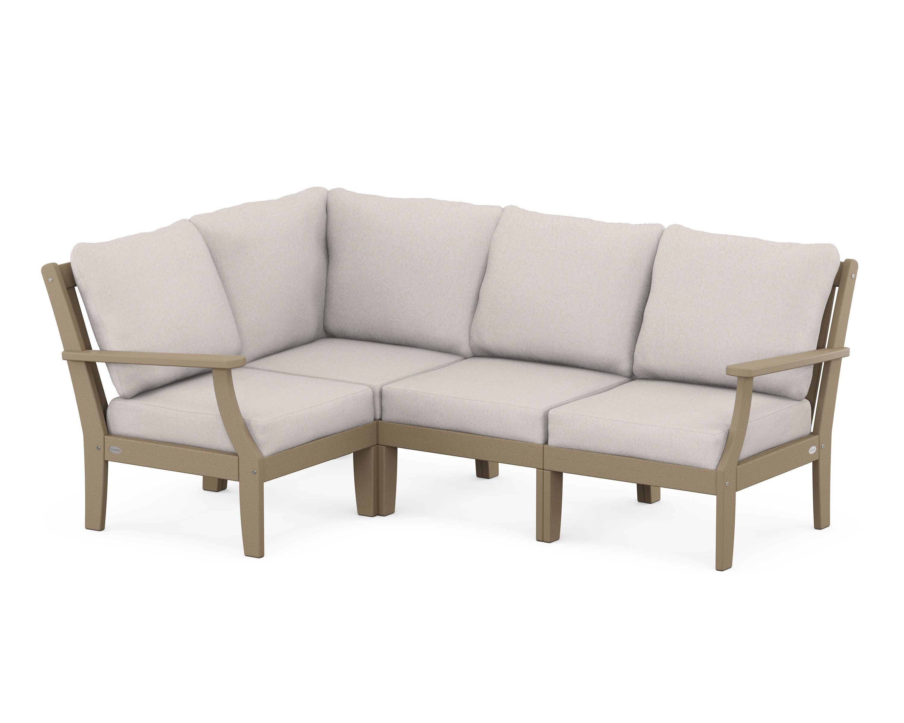 Braxton Modular 4-Piece Deep Seating Set in Vintage Sahara / Dune Burlap
