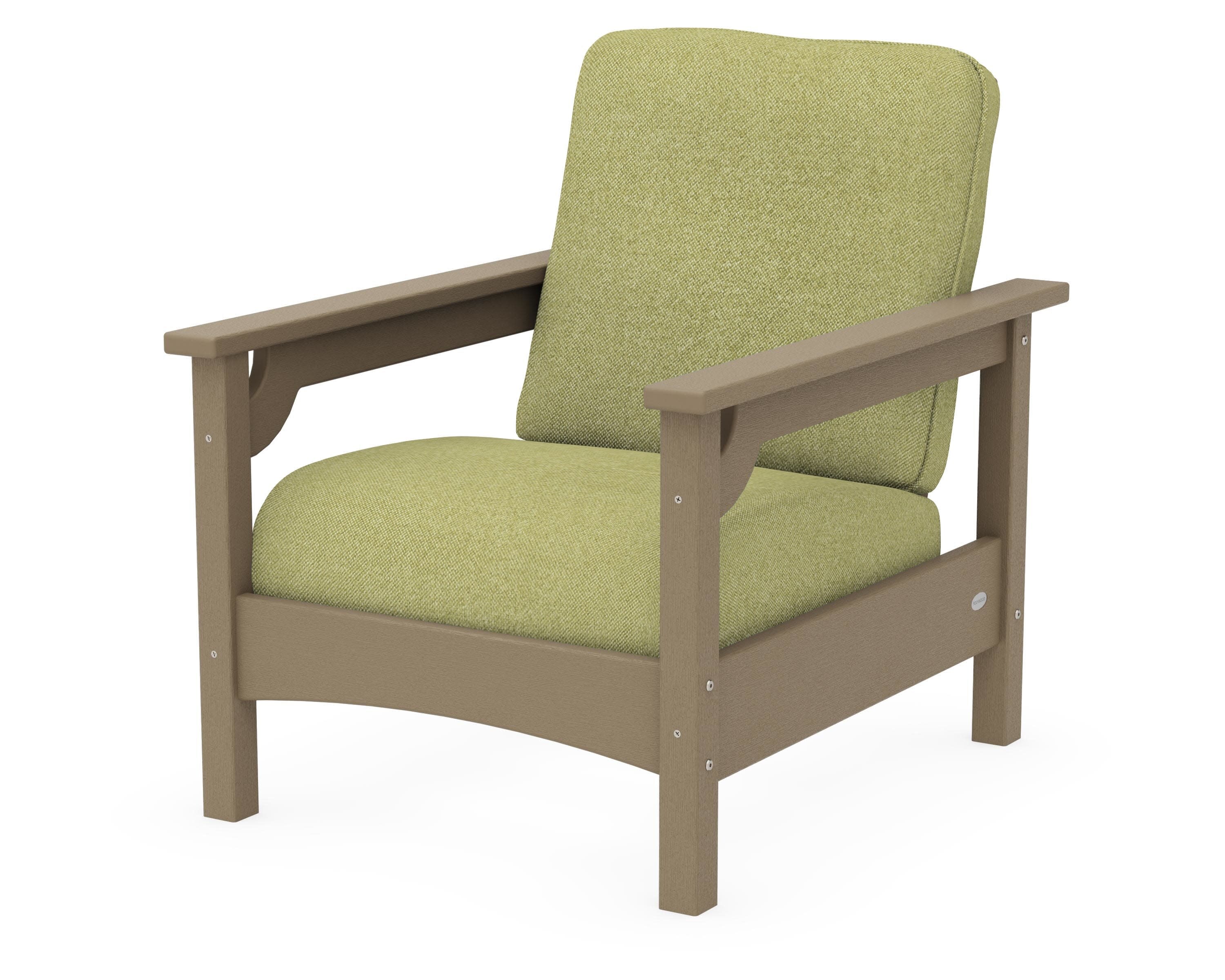 Club Chair in Vintage Sahara / Chartreuse Boucle
