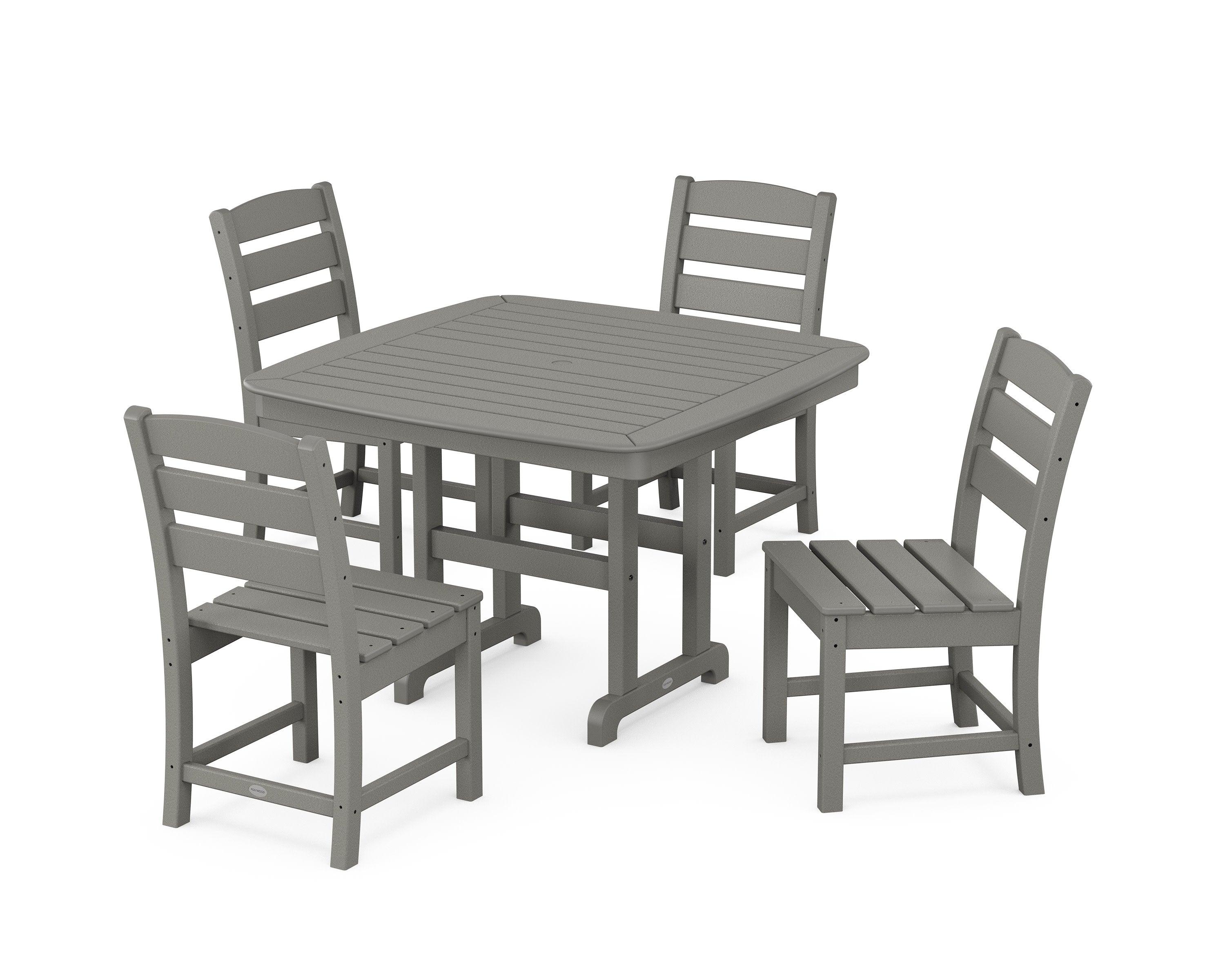 Lakeside Side Chair 5-Piece Dining Set with Trestle Legs in Slate Grey