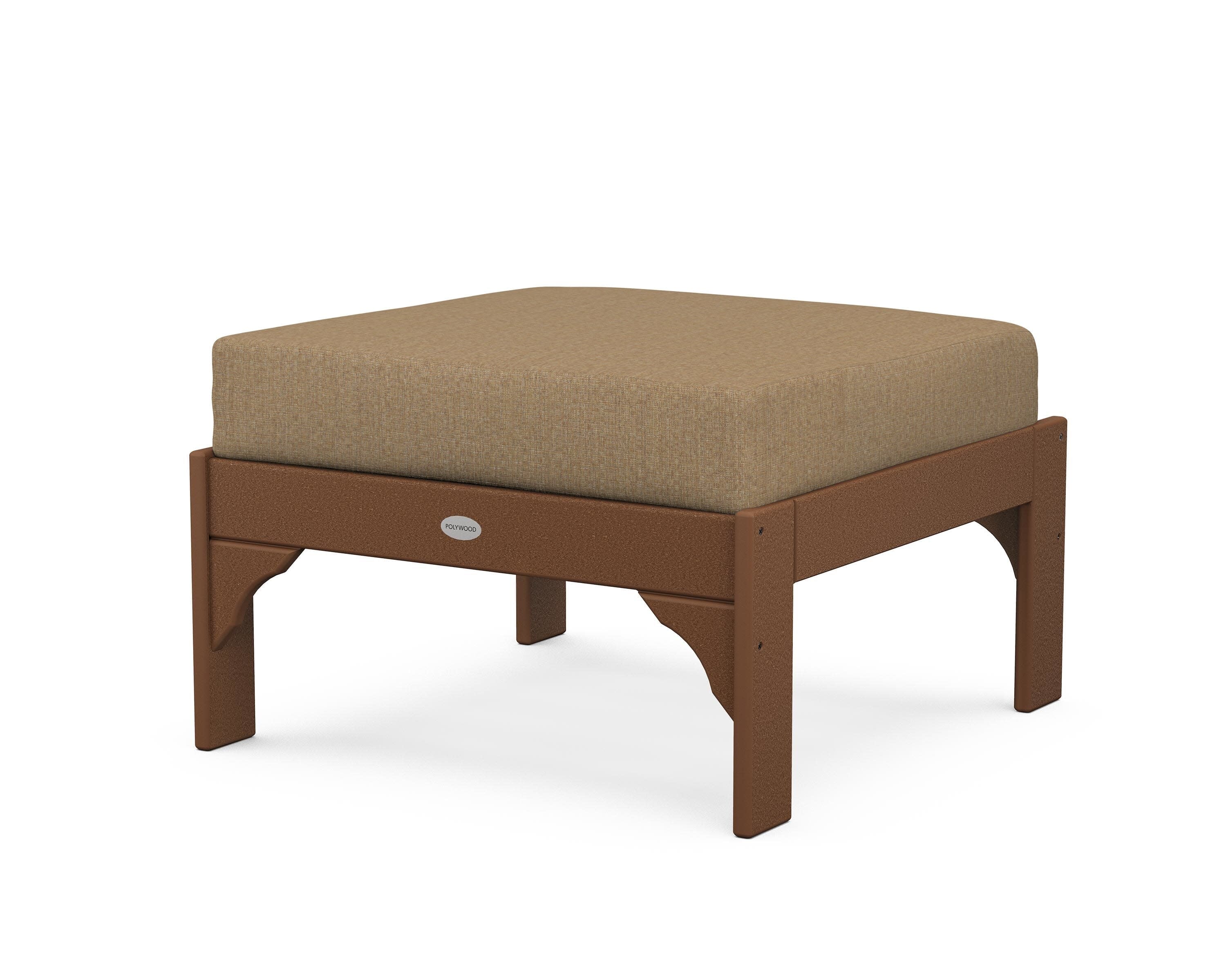 Vineyard Deep Seating Ottoman in Teak / Sesame