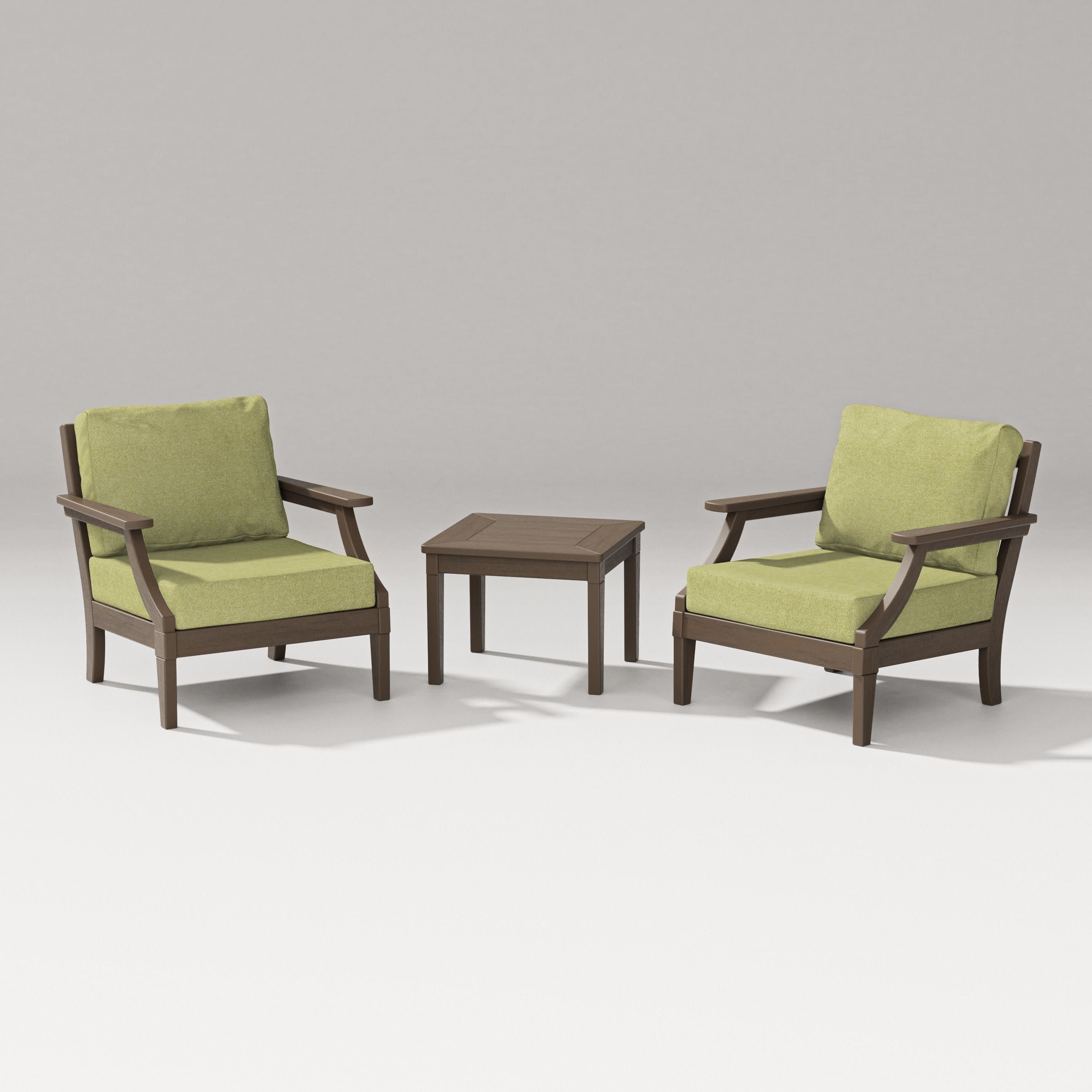 Estate 3-Piece Lounge Chair Set in Kona / Chartreuse Boucle