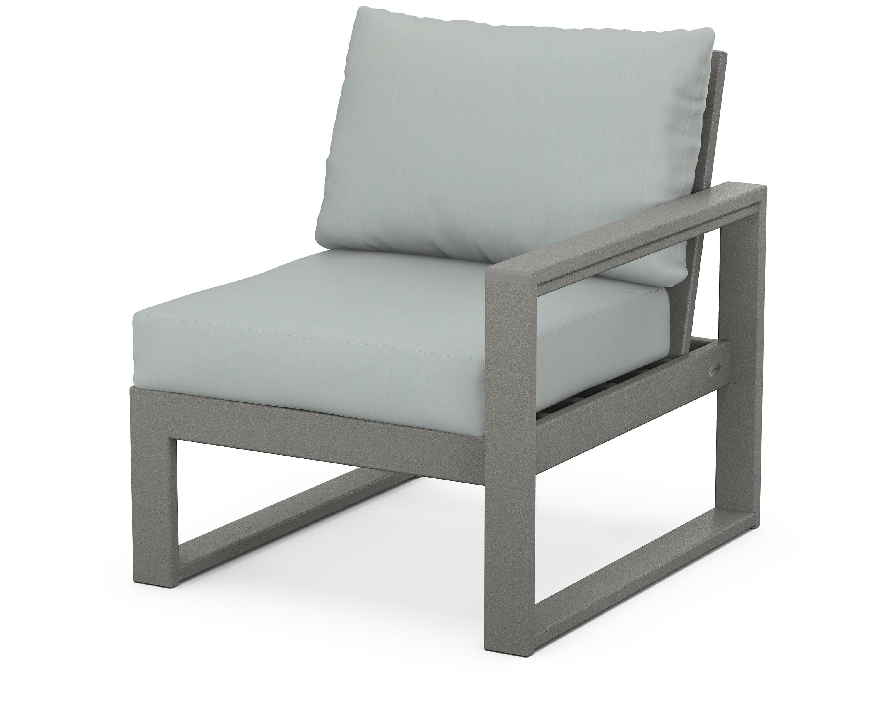 EDGE Modular Right Arm Chair in Slate Grey / Spa