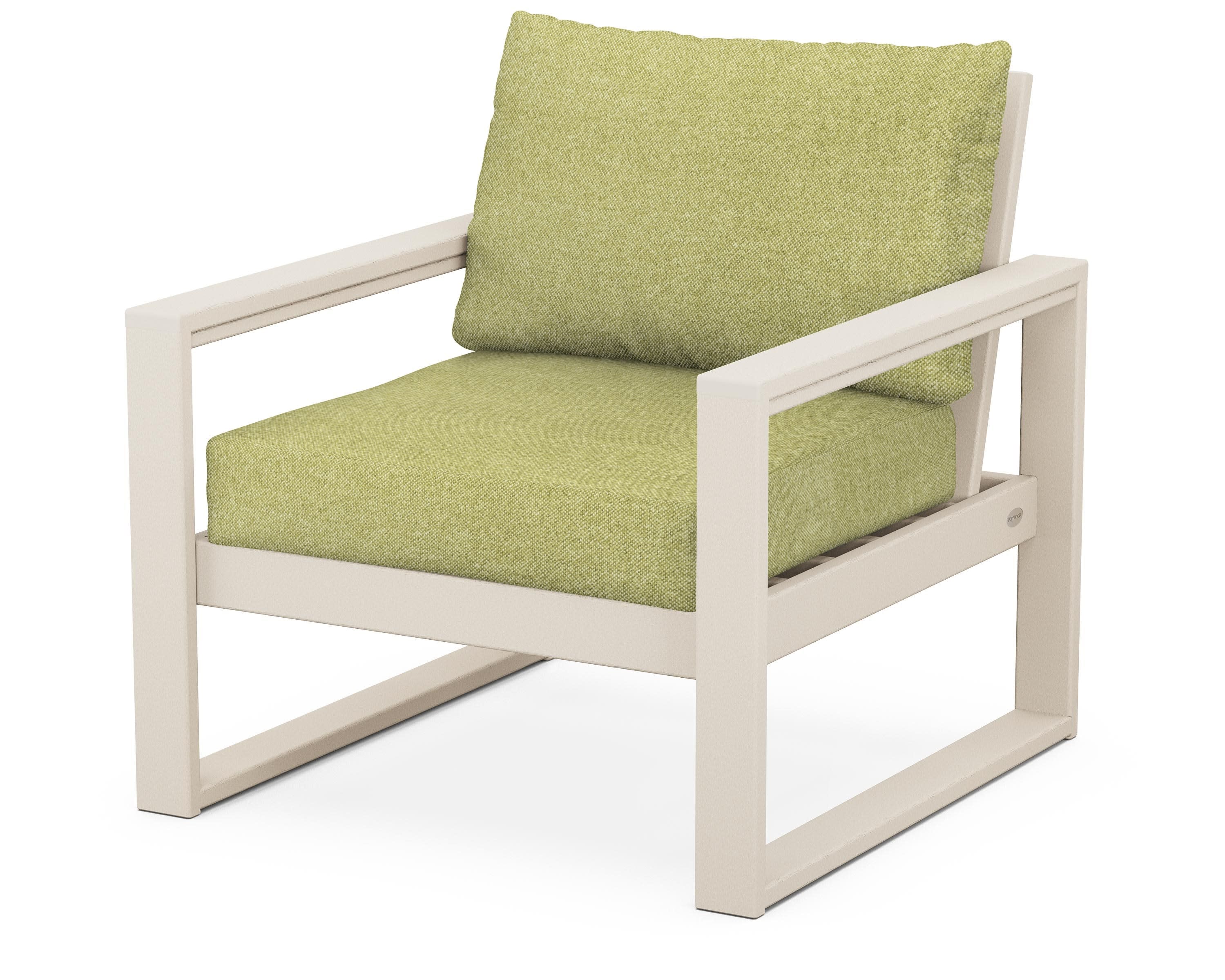 EDGE Club Chair in Sand / Chartreuse Boucle