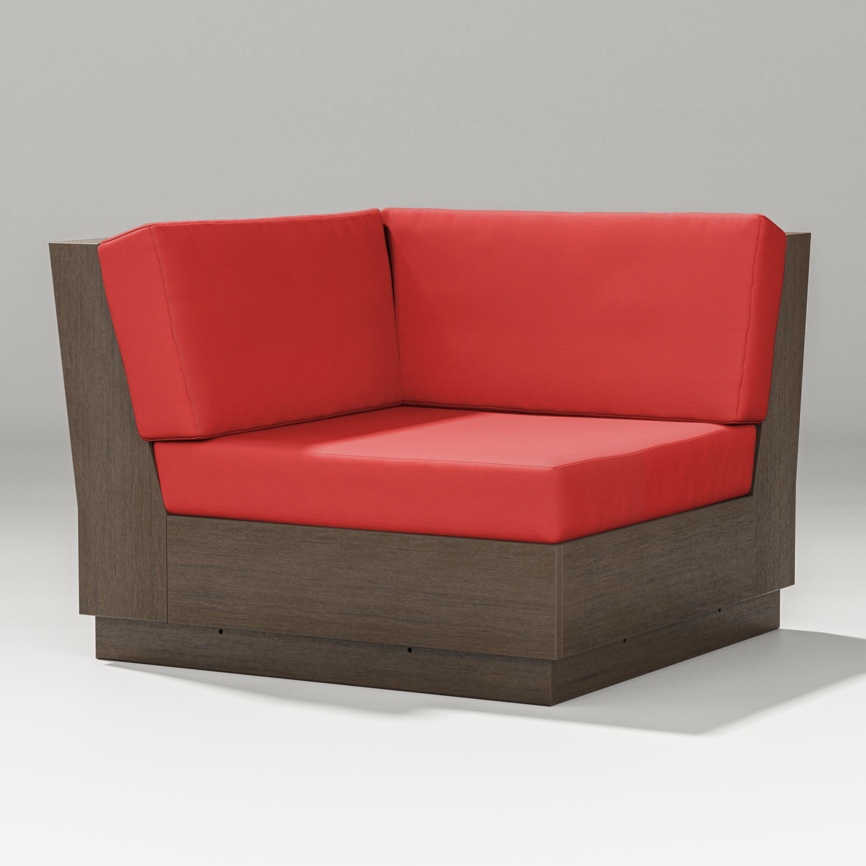 Elevate Modular Corner Chair in Kona / Crimson Linen