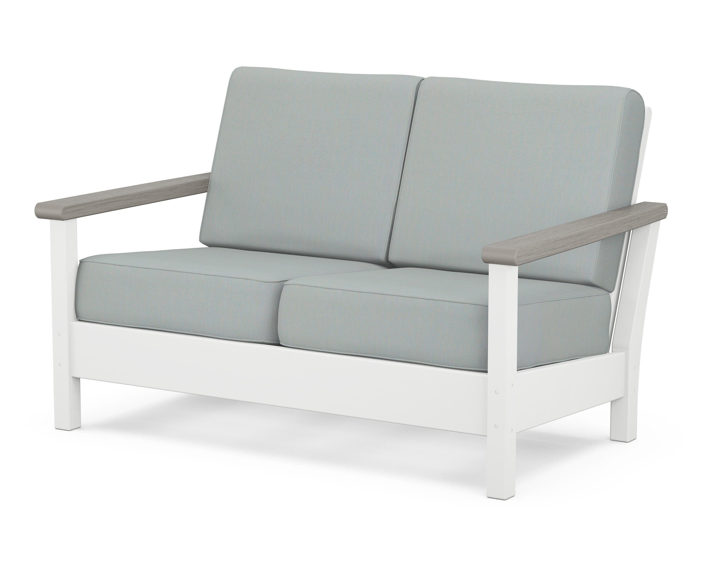 Harbour Deep Seating Loveseat in White / Driftwood / Spa