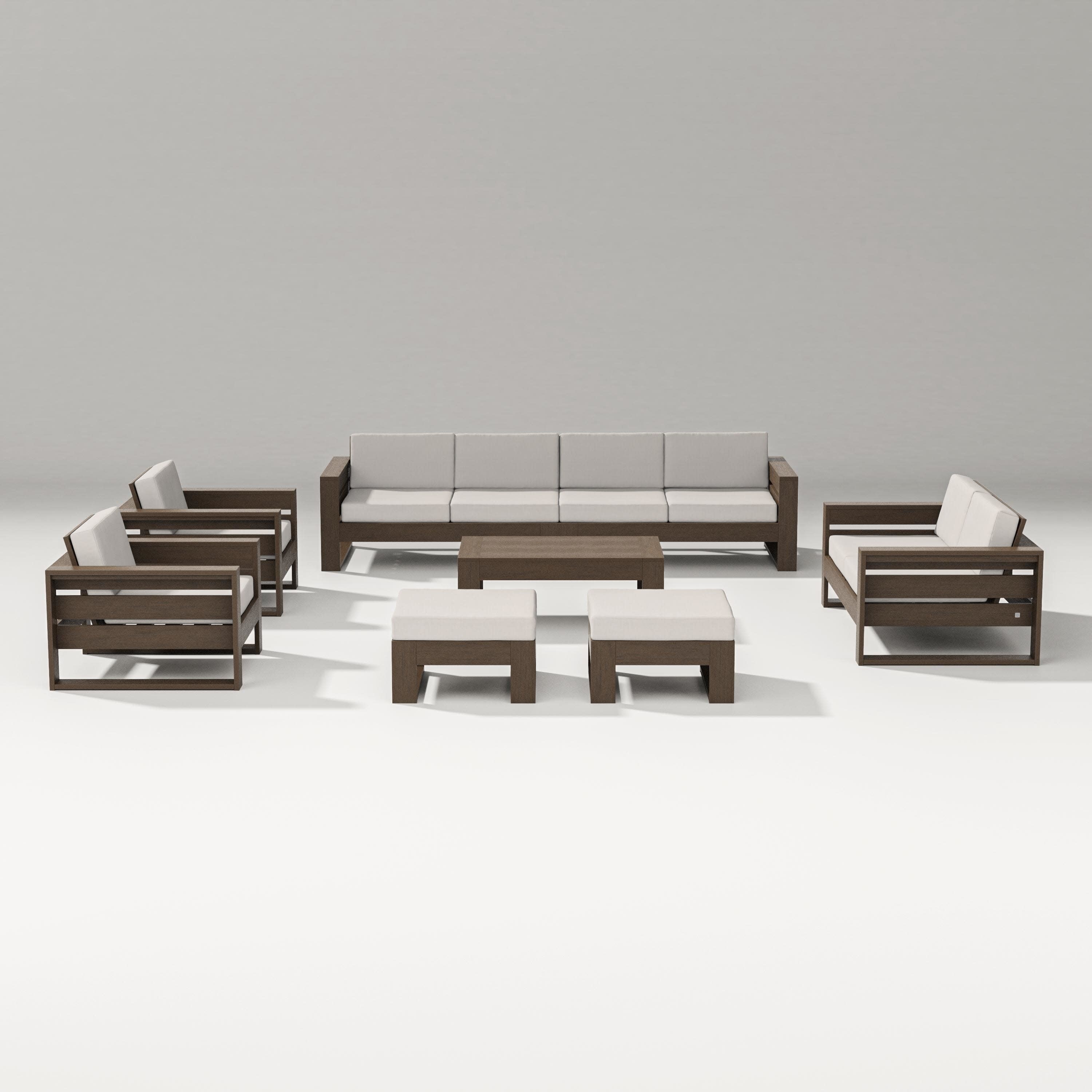 Latitude 8-Piece Lounge Sofa Set in Kona / Cast Ash