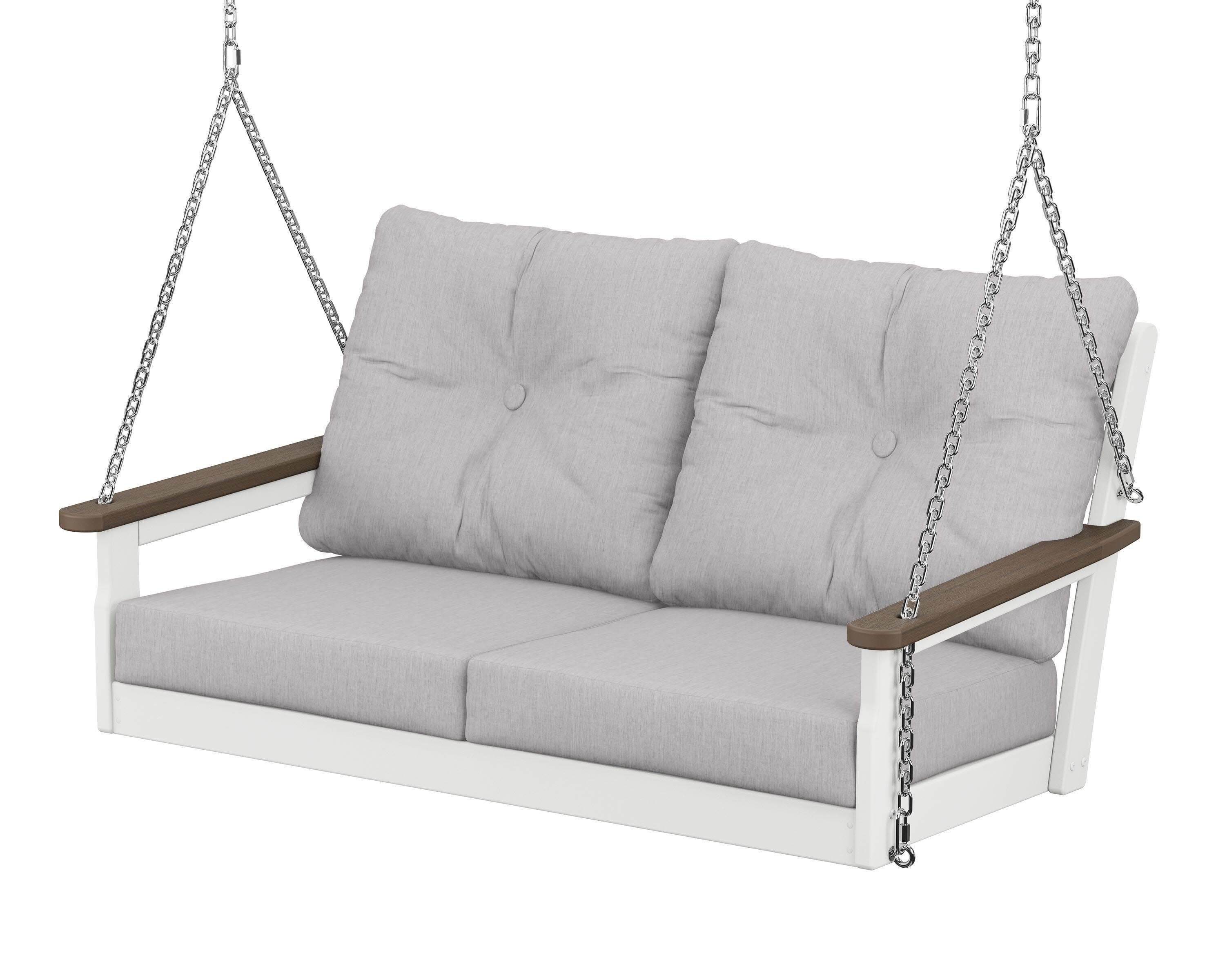 Vineyard Deep Seating Swing in White / Kona / Granite