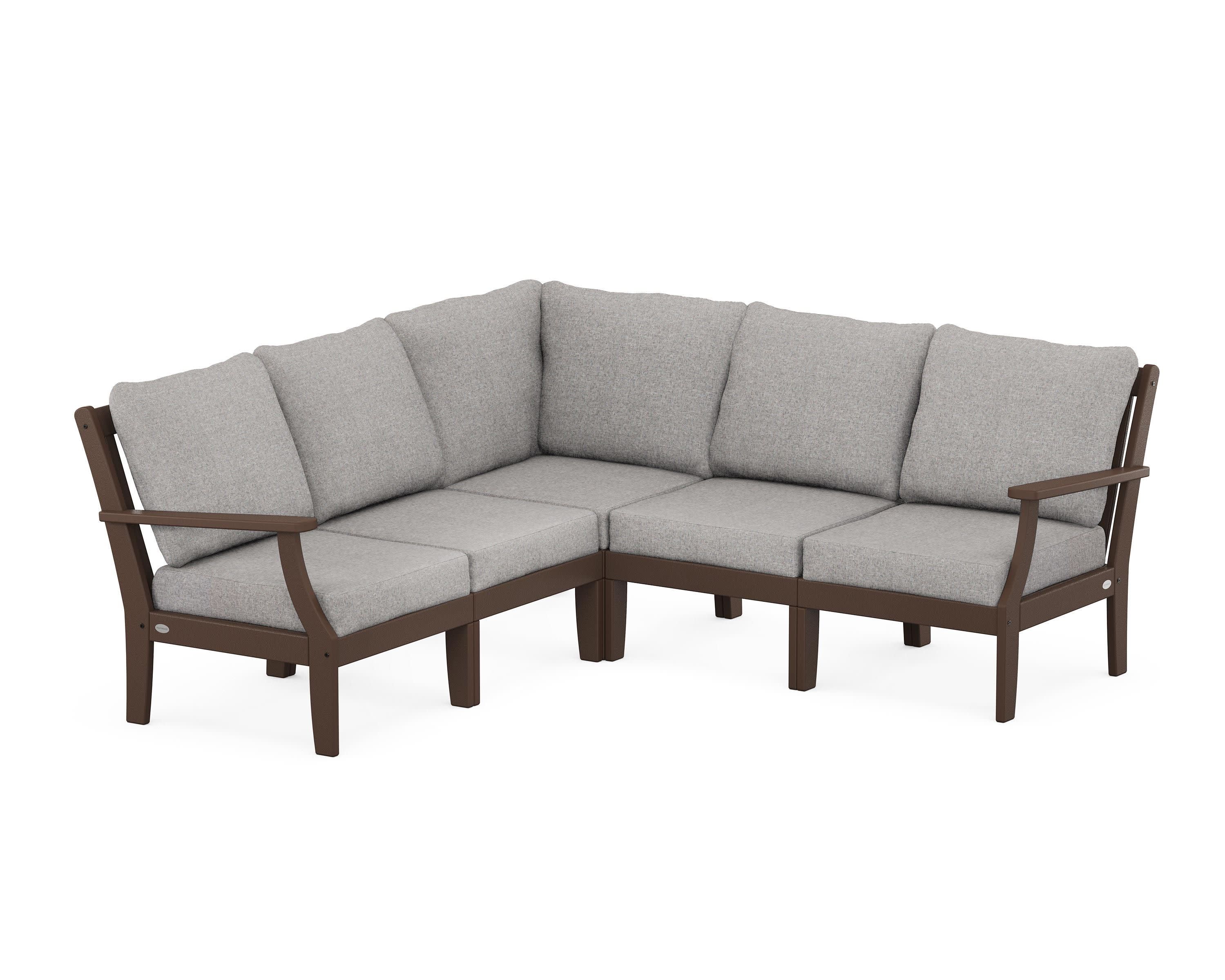 Braxton Modular 5-Piece Deep Seating Set in Mahogany / Grey Mist