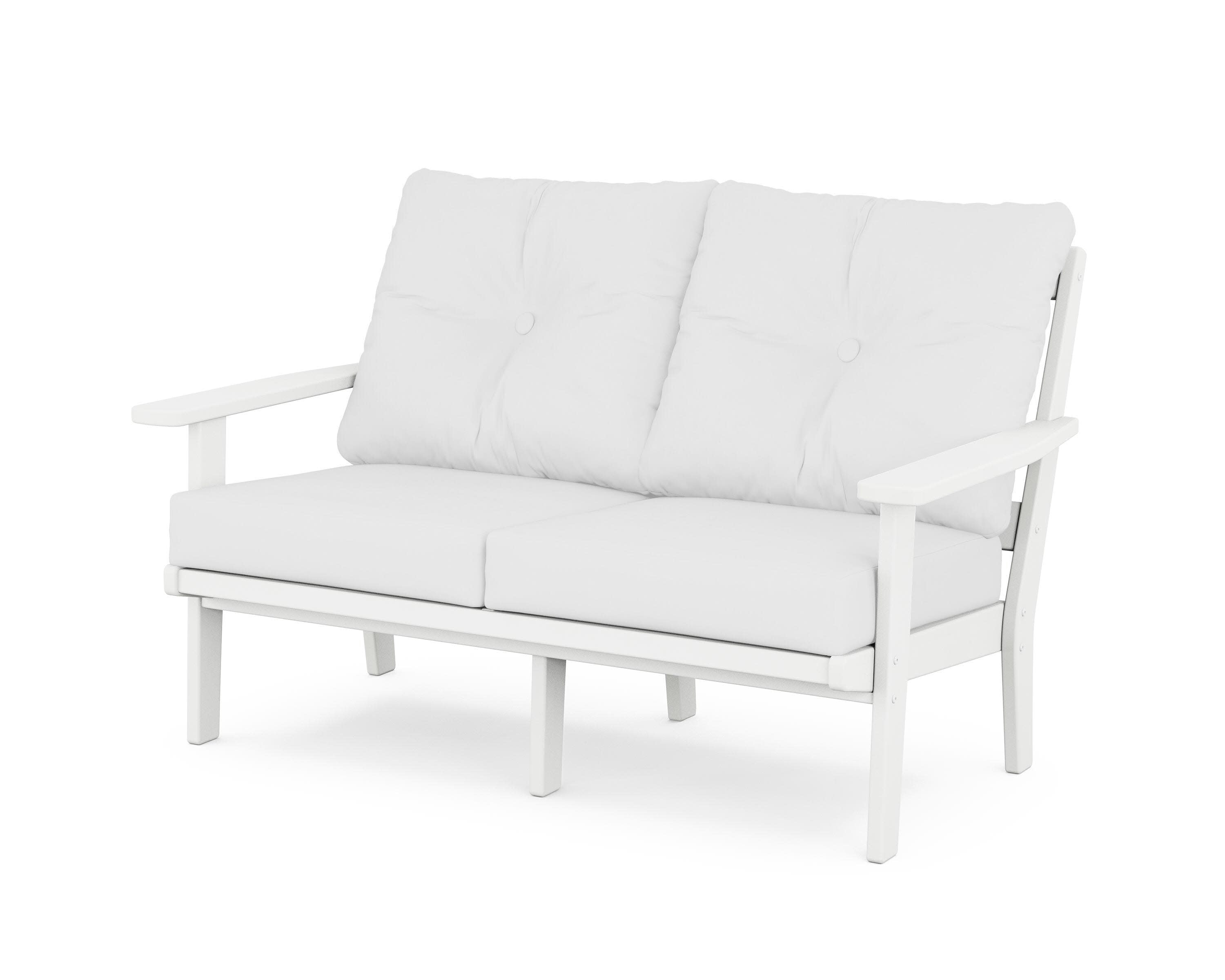 Oxford Deep SeatingLoveseat in White / Natural