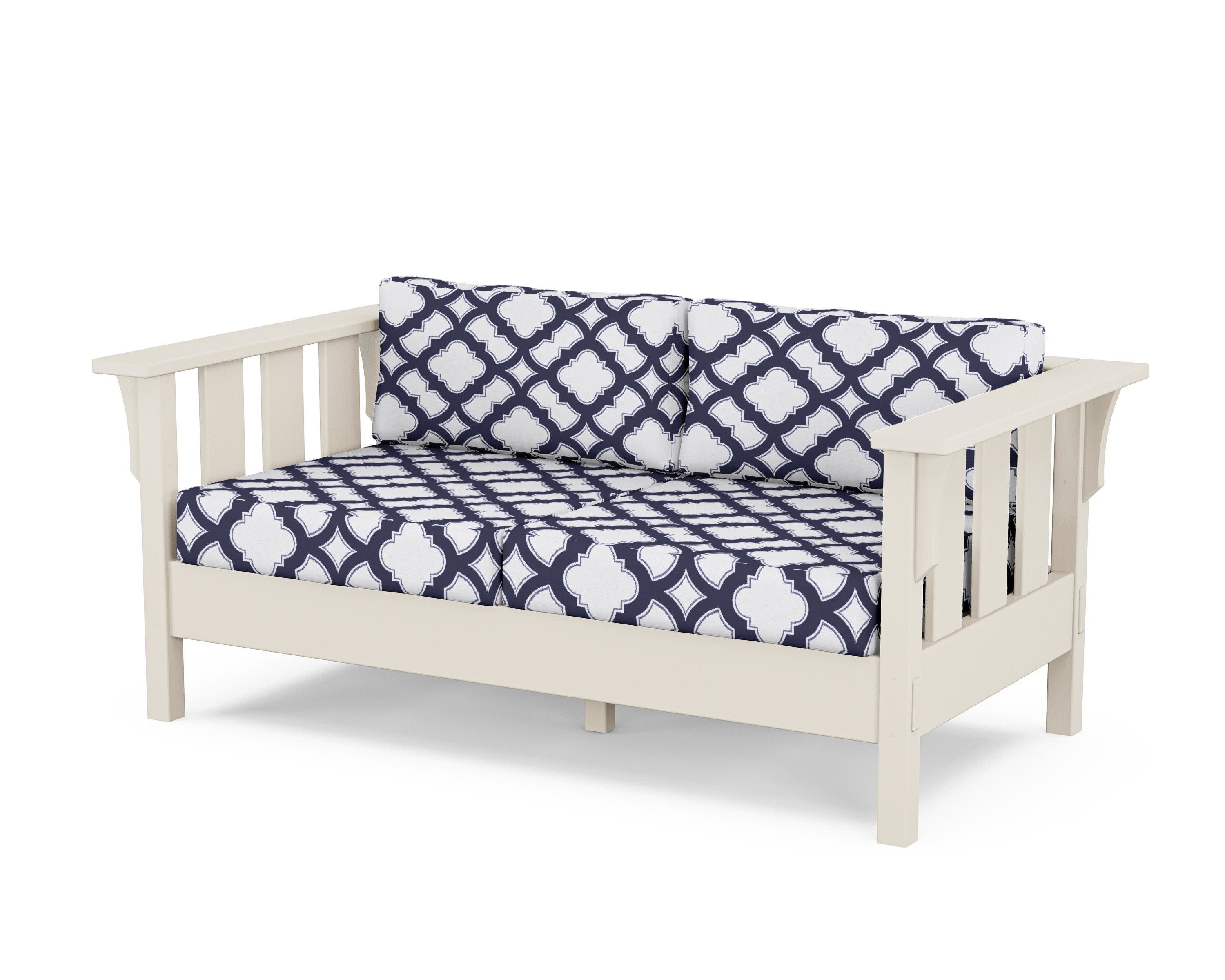 Acadia Deep Seating Loveseat in Sand / Trellis Navy