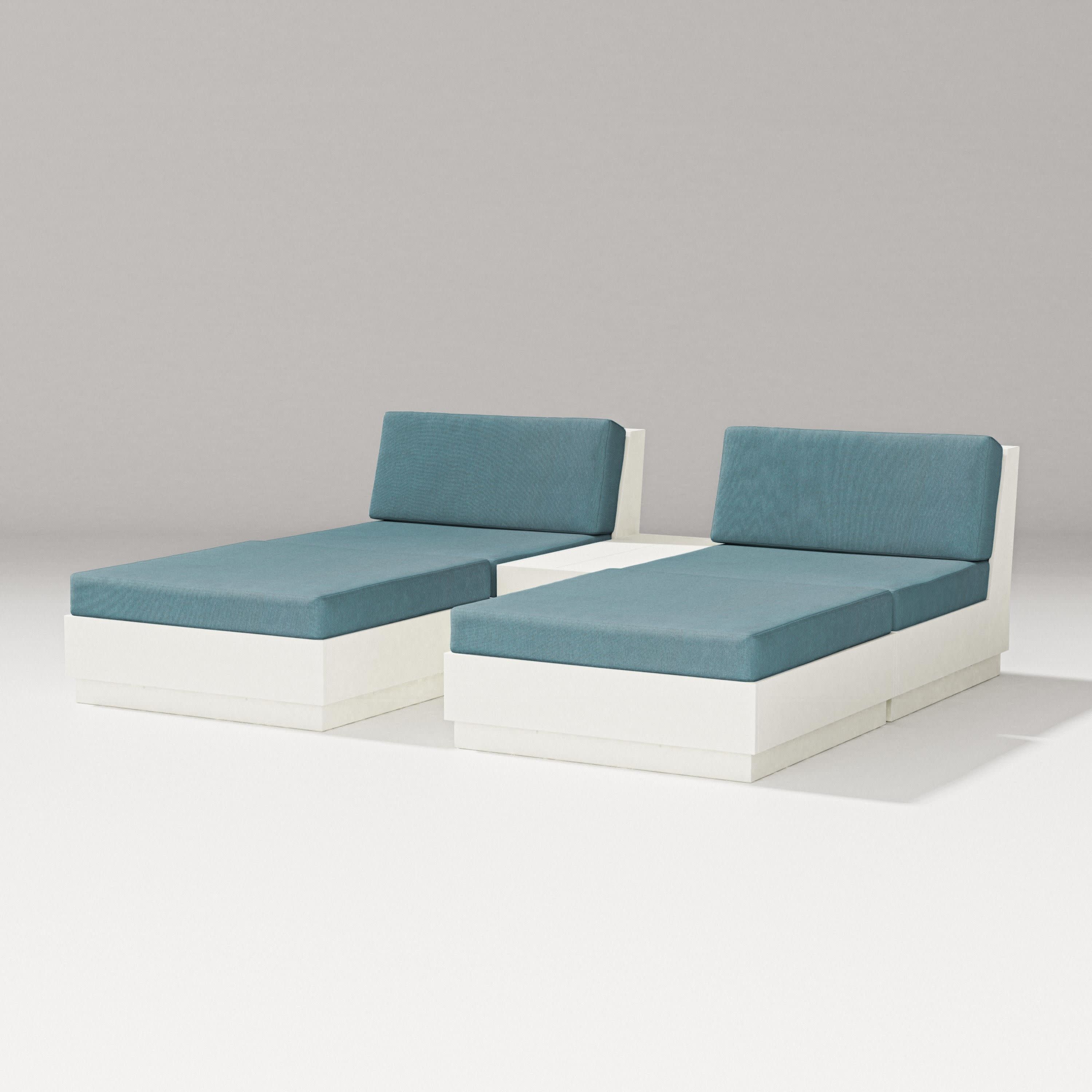 Elevate Double Chaise Set in Vintage White / Ocean Teal