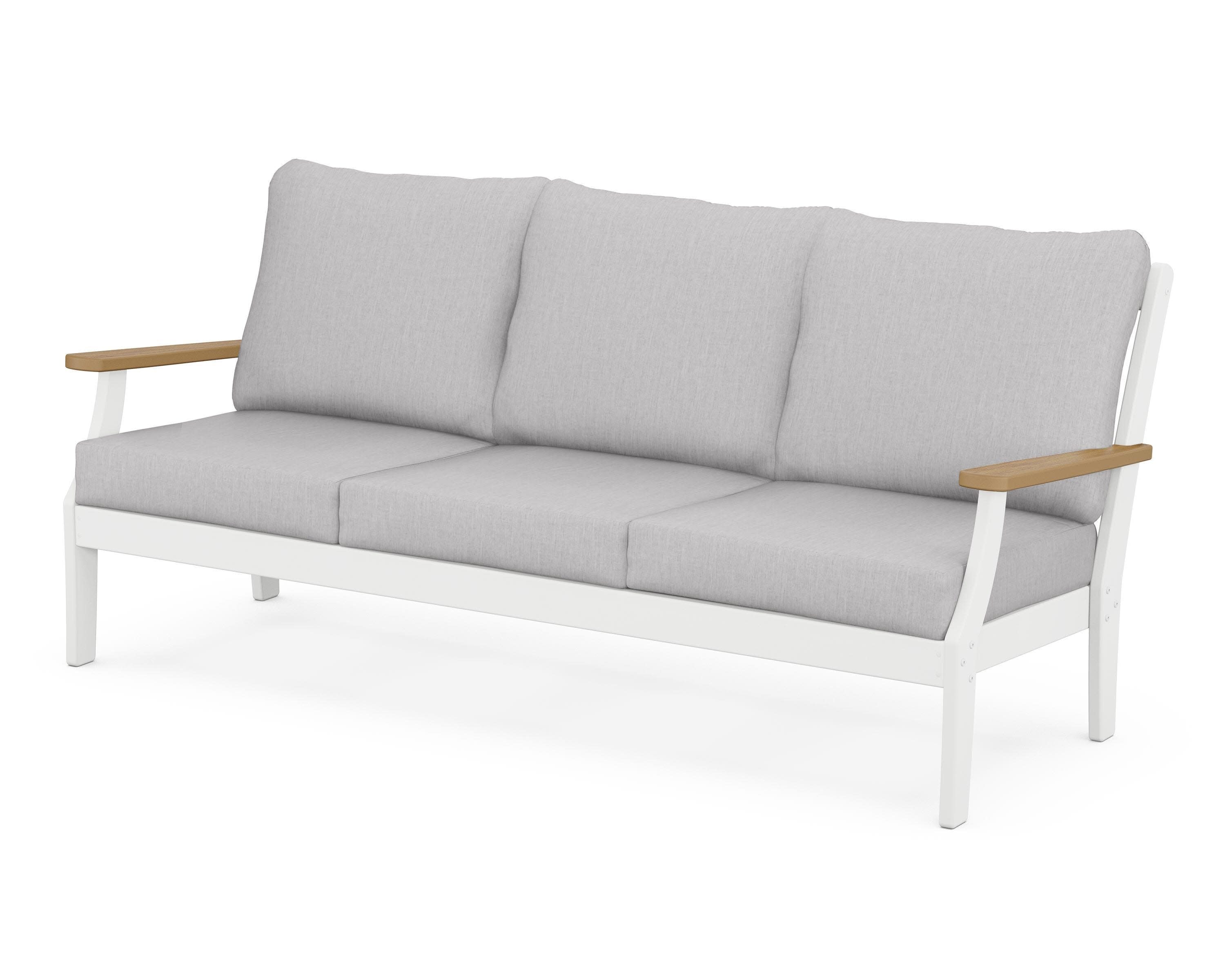 Braxton Deep Seating Sofa in White / Natural / Granite