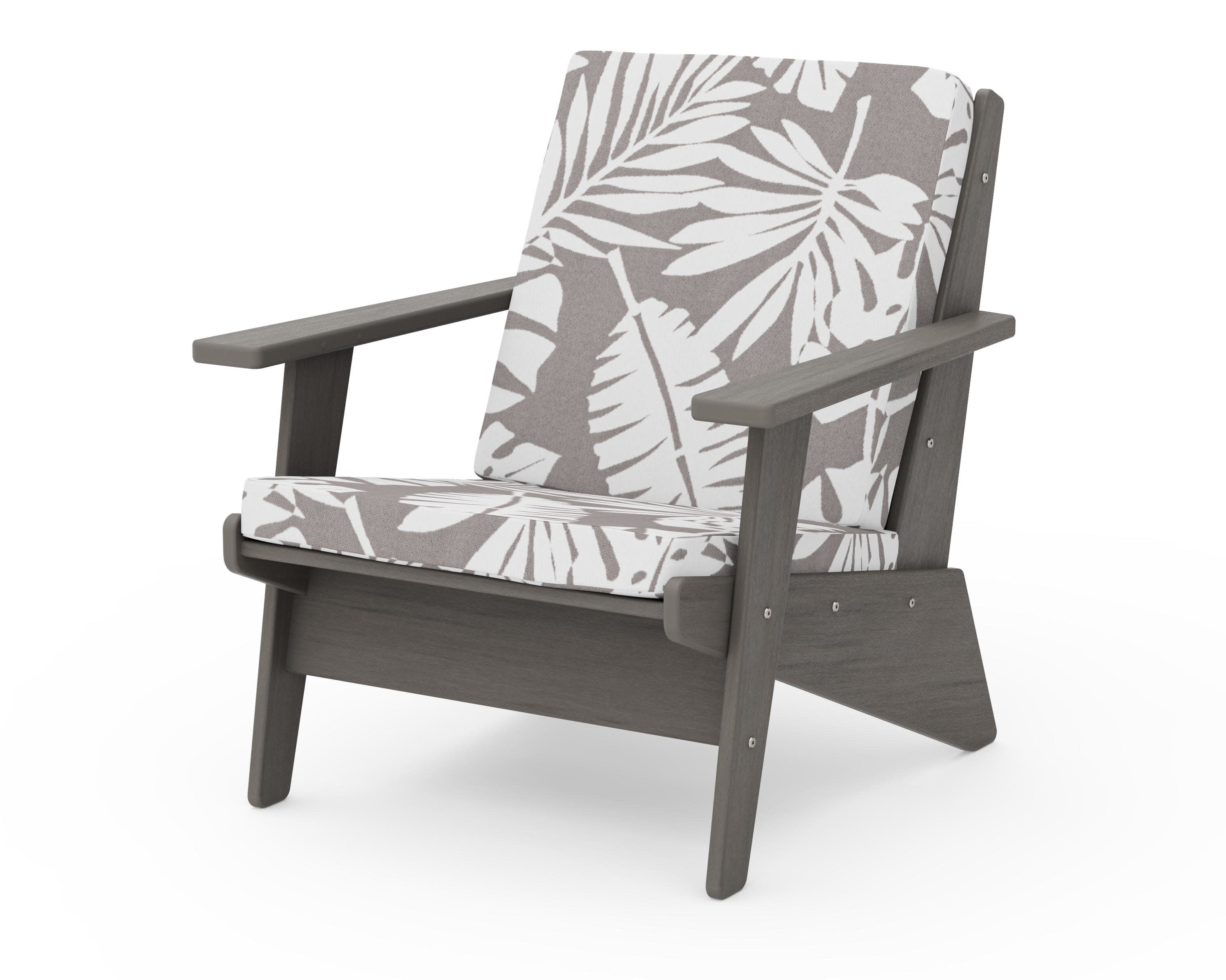 Riviera Modern Lounge Chair in Driftwood / Leaf Grey Mist