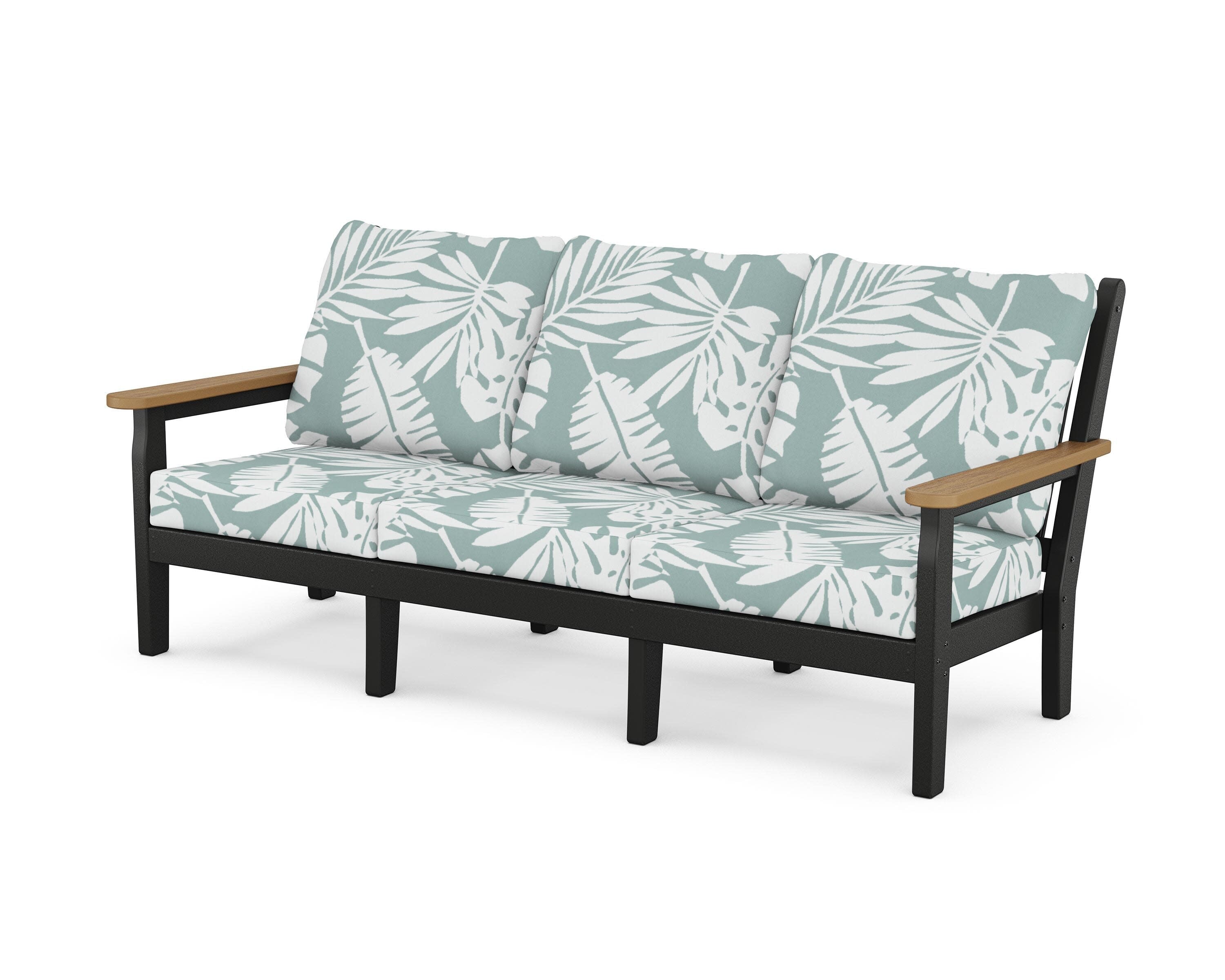 Chippendale Deep Seating Sofa in Black / Natural / Leaf Glacier Spa