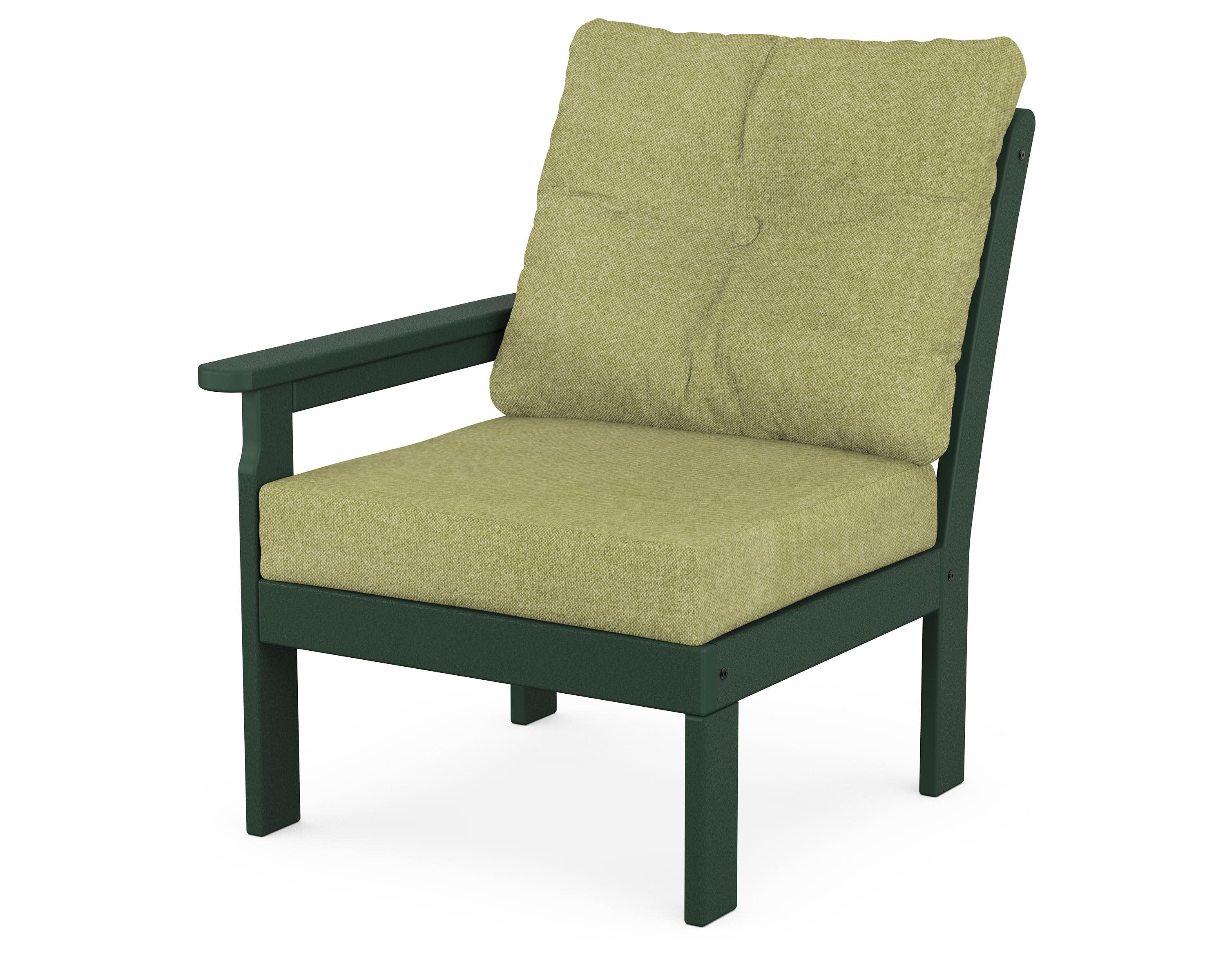 Vineyard Modular Left Arm Chair in Green / Chartreuse Boucle