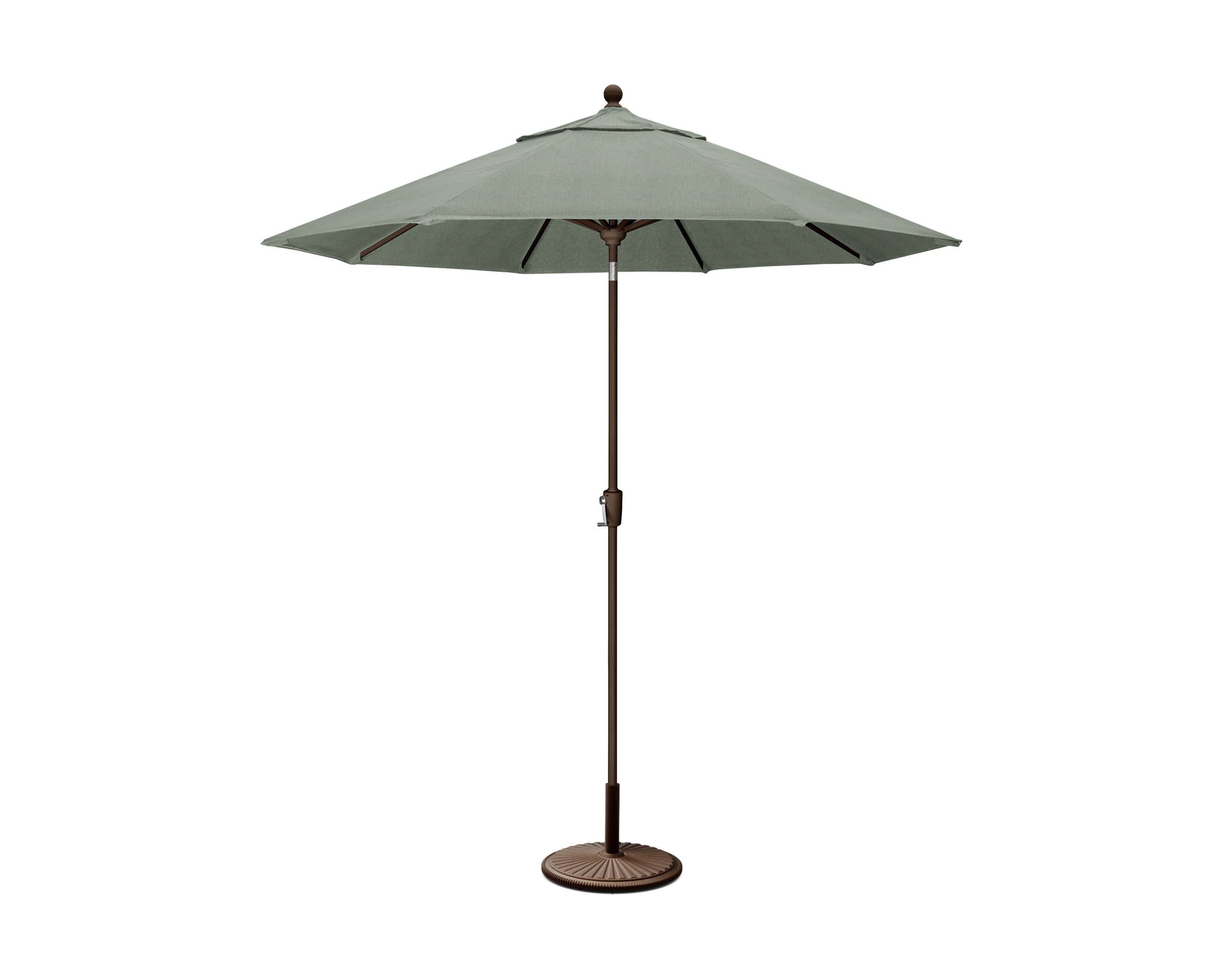9' Tilt Market Umbrella & Base - Bar Height in Bronze / Cast Sage