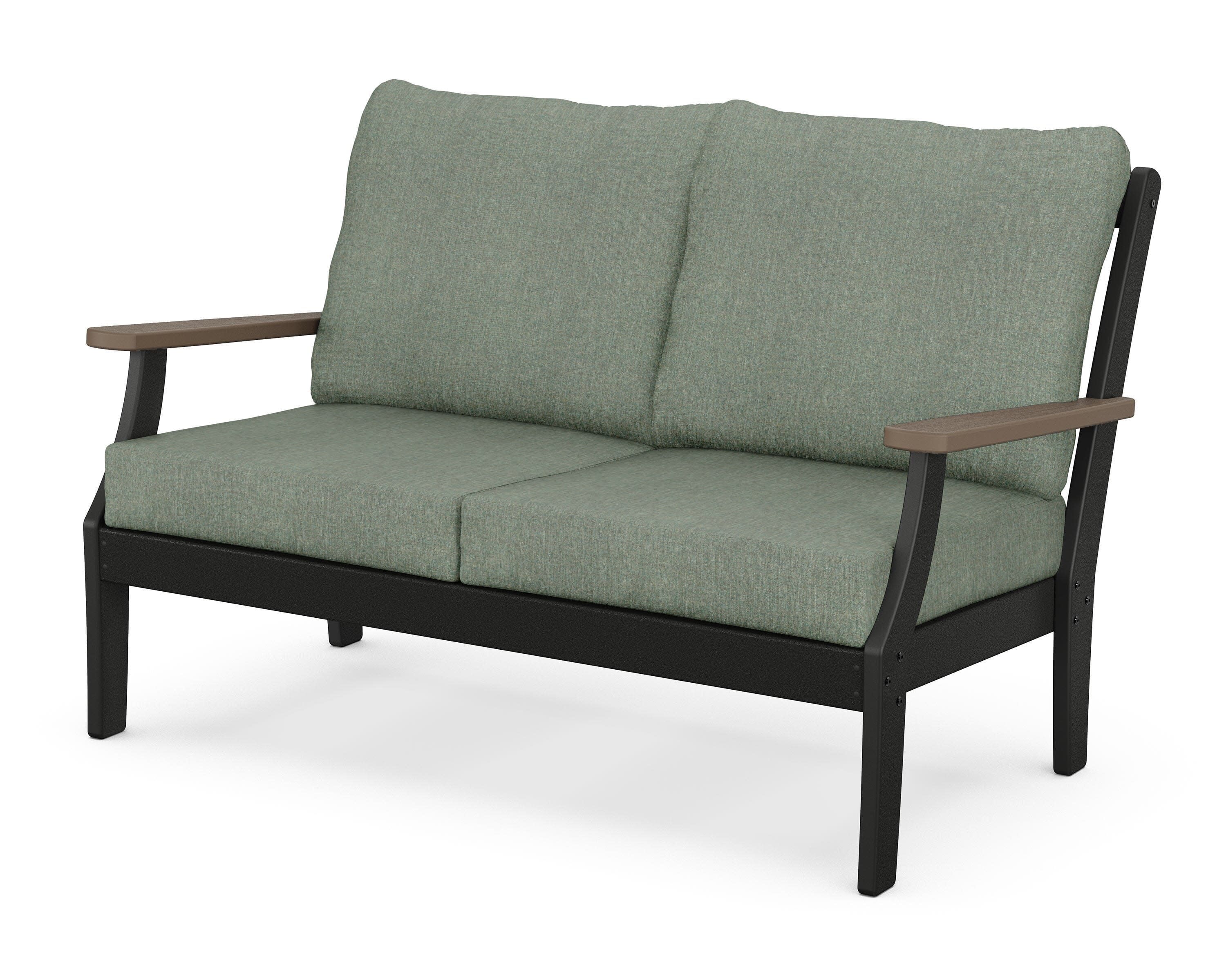 Braxton Deep Seating Loveseat in Black / Kona / Cast Sage