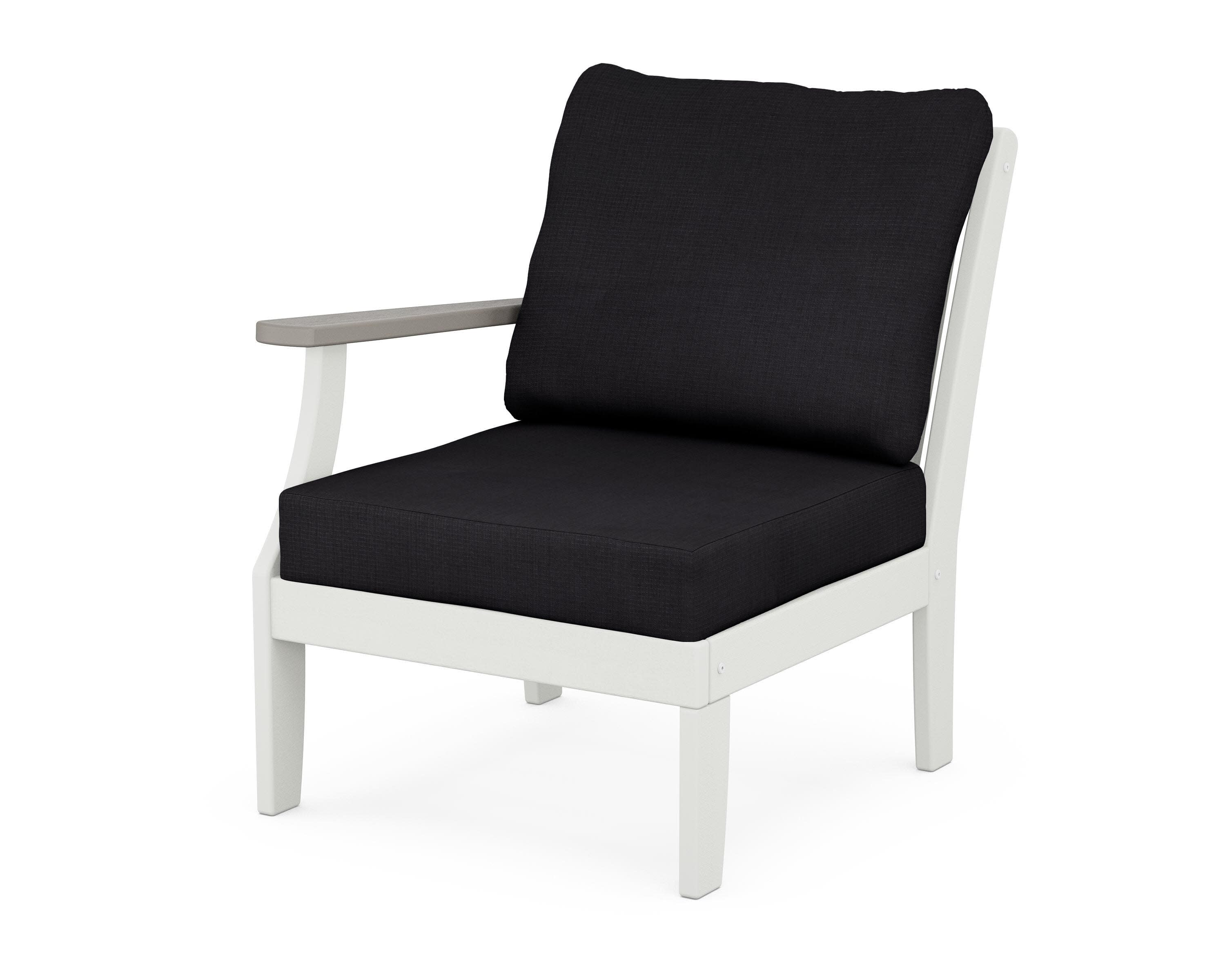 Braxton Modular Left Arm Chair in White / Driftwood / Midnight Linen