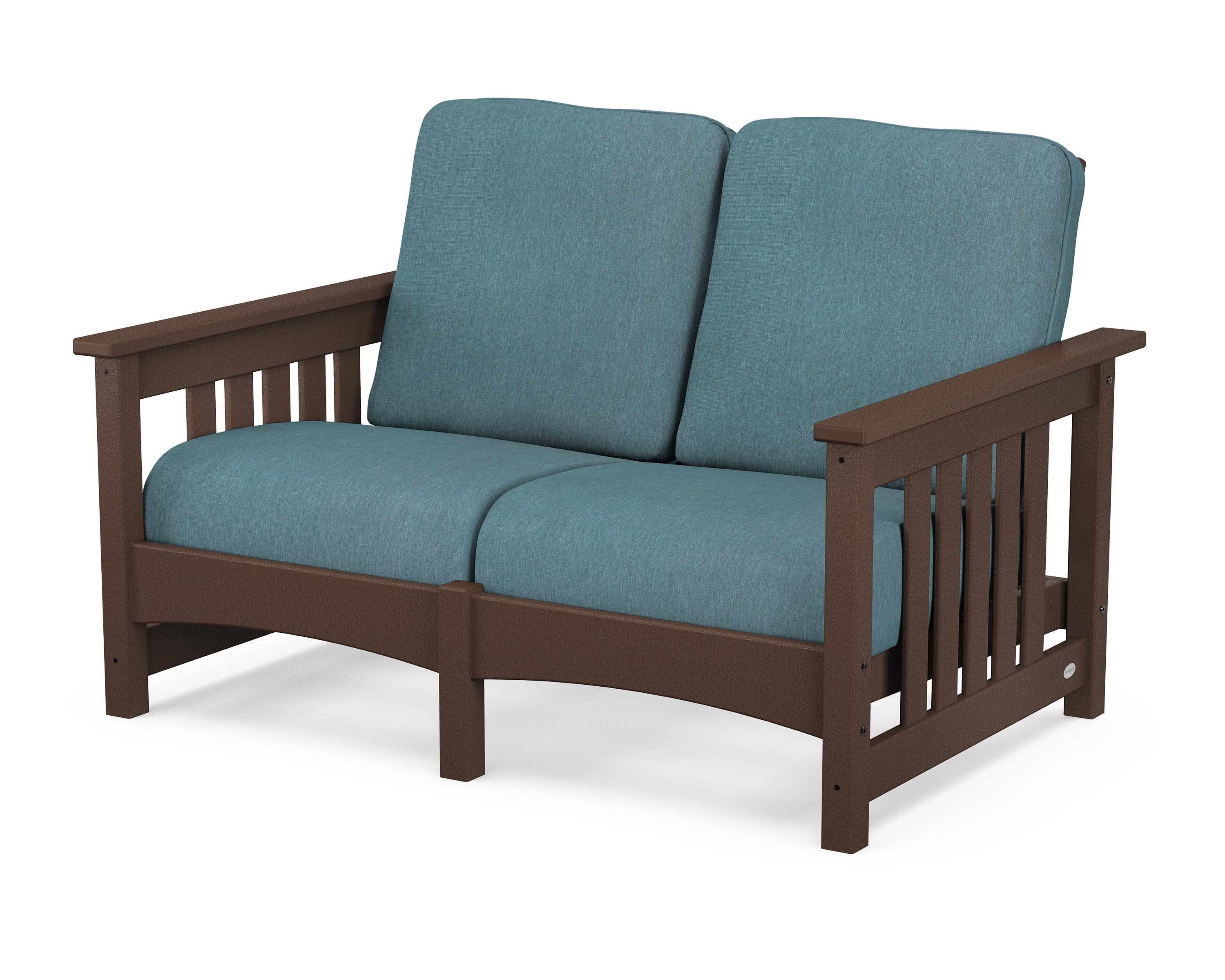 Club Mission Loveseat in Mahogany / Ocean Teal
