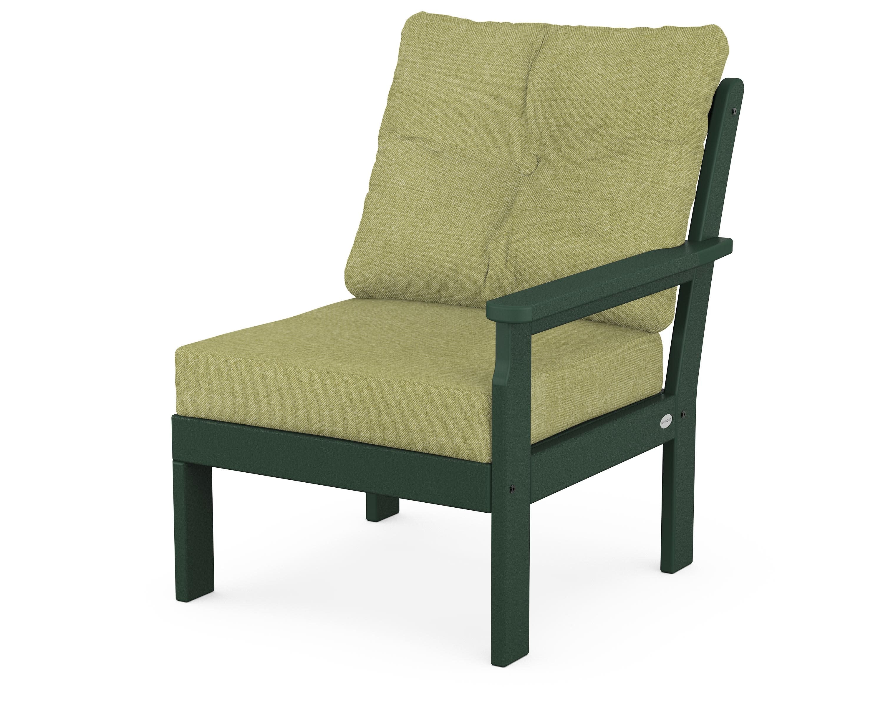 Vineyard Modular Right Arm Chair in Green / Chartreuse Boucle