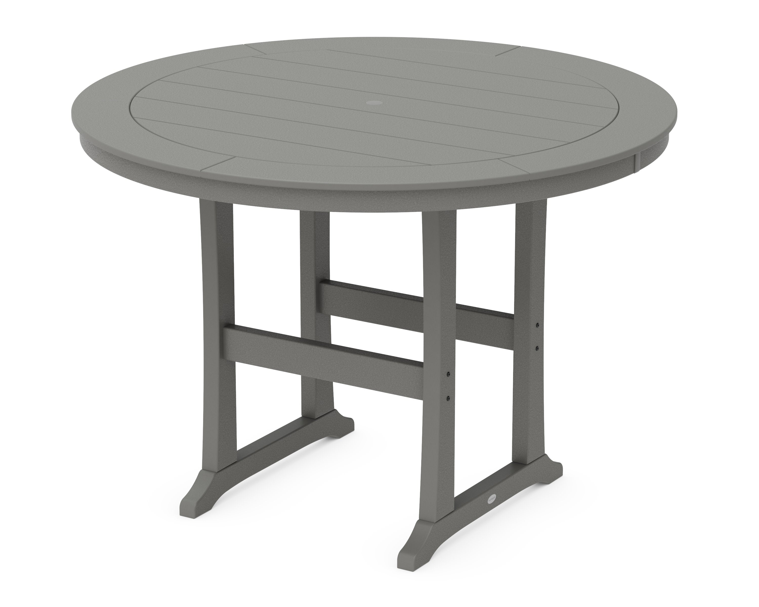 Nautical Trestle 60" Round Bar Table in Slate Grey