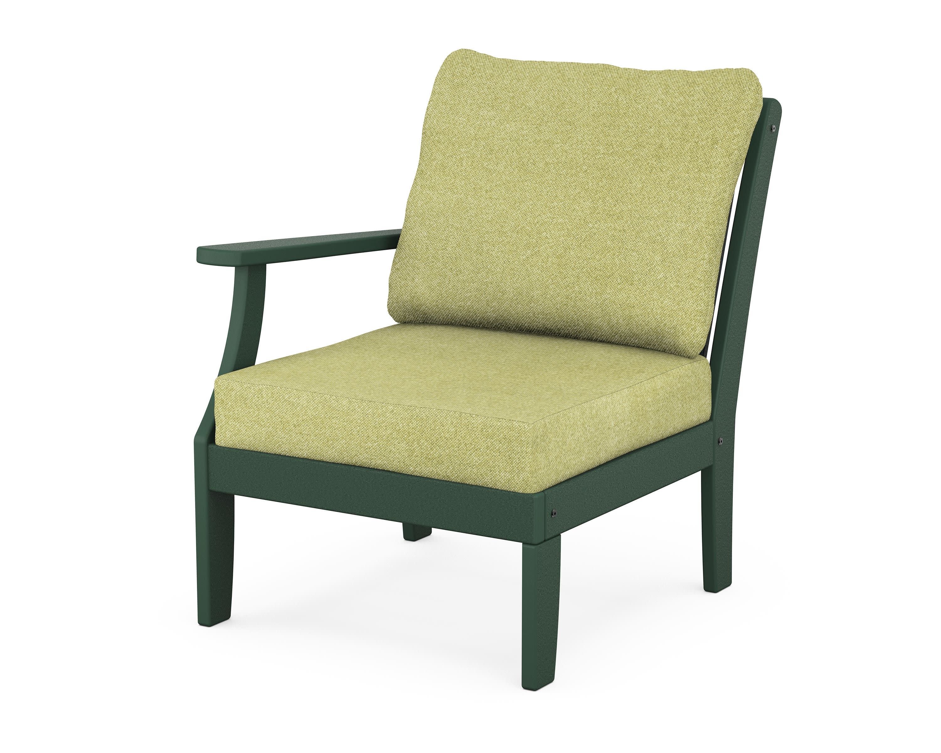 Braxton Modular Left Arm Chair in Green / Chartreuse Boucle