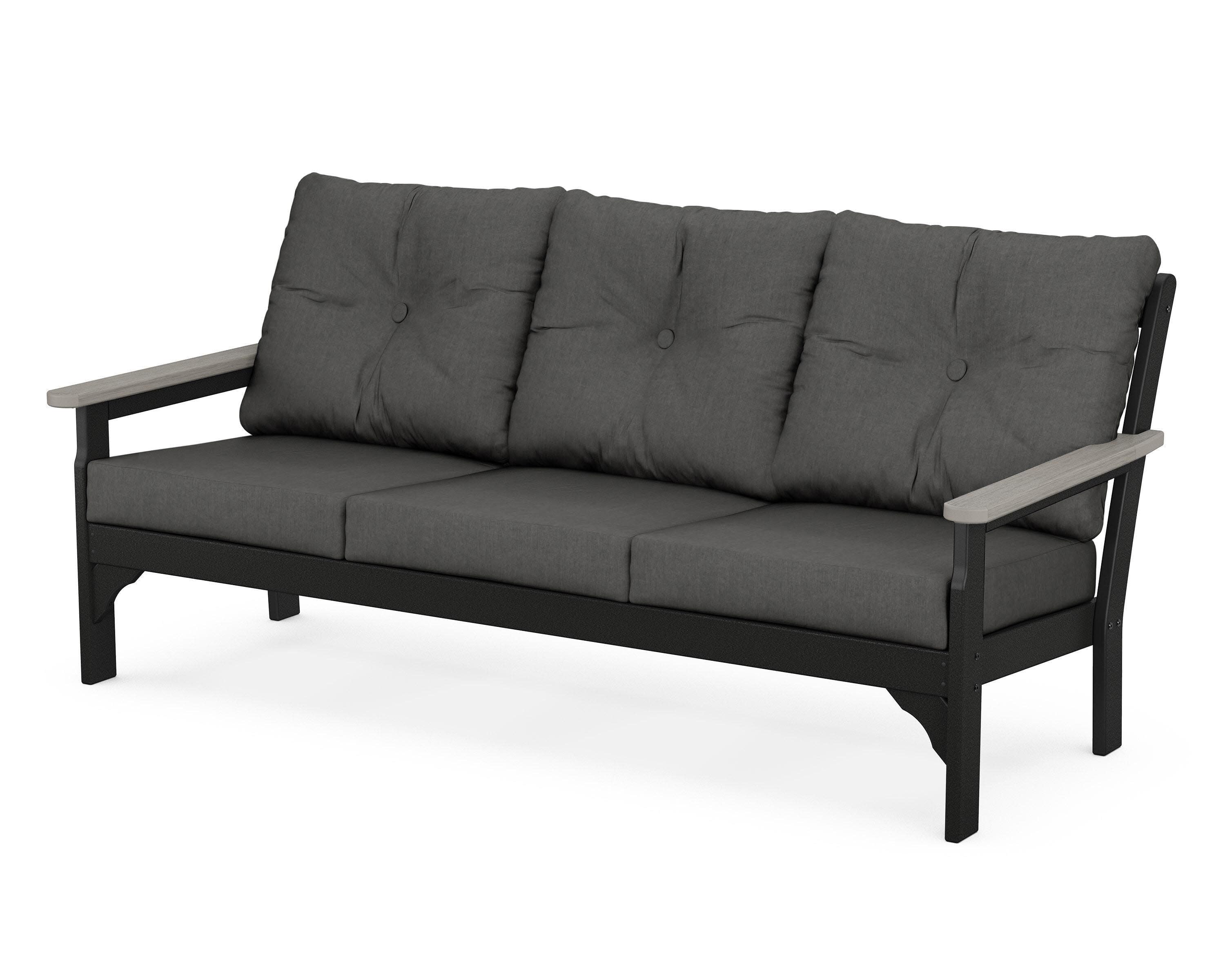 Vineyard Deep Seating Sofa in Black / Driftwood / Spectrum Carbon