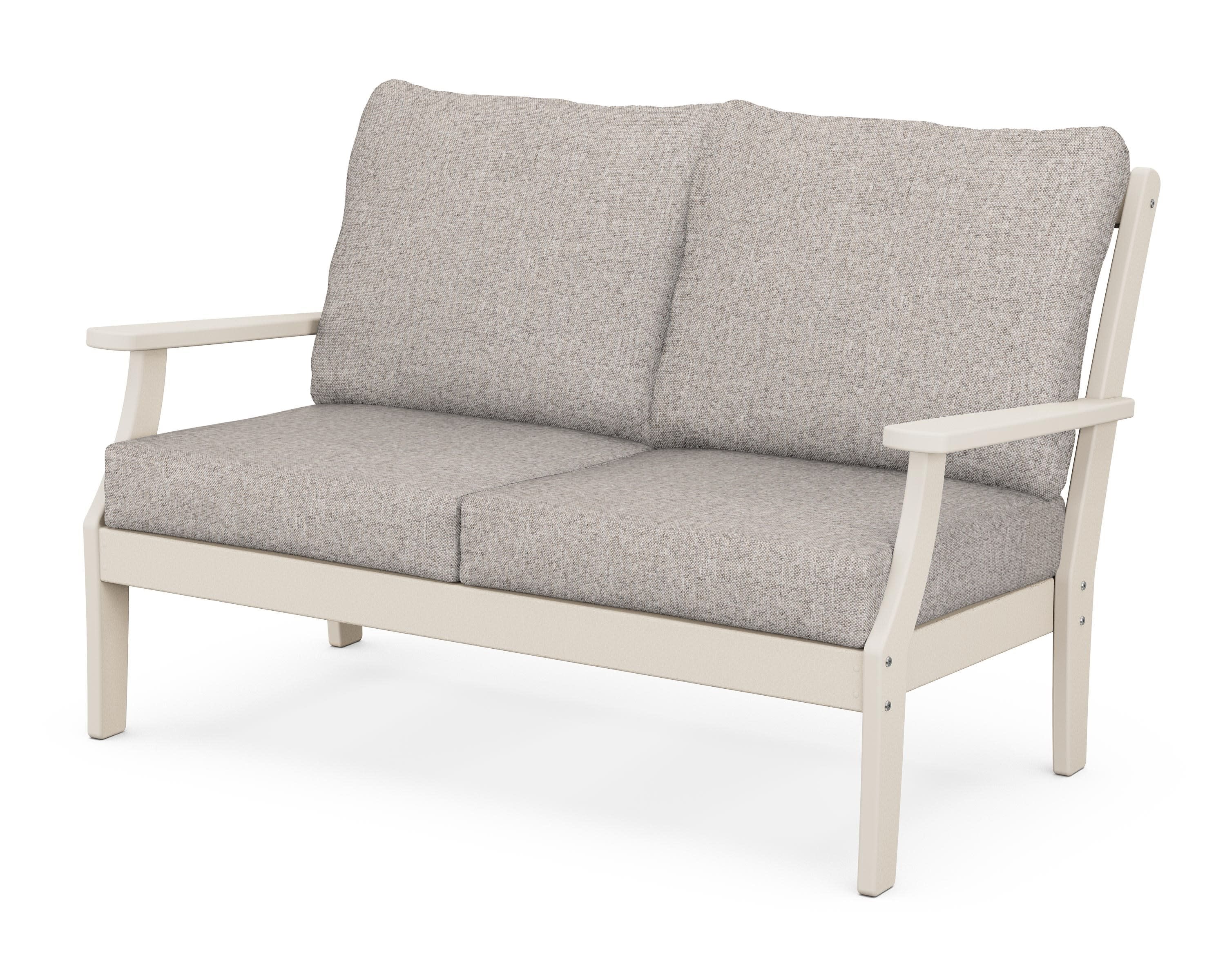 Braxton Deep Seating Loveseat in Sand / Weathered Tweed