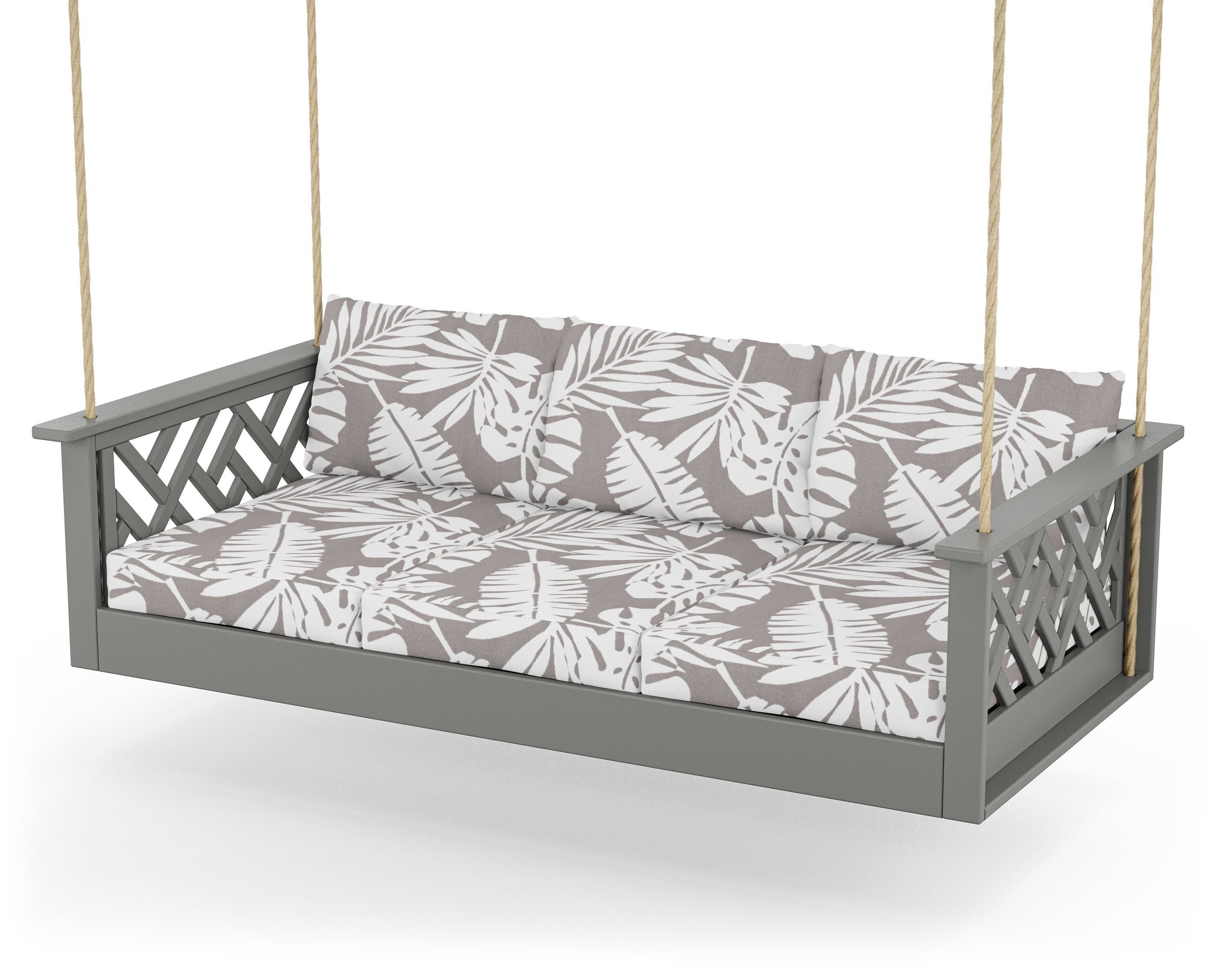 Chippendale Daybed Swing in Slate Grey / Leaf Grey Mist