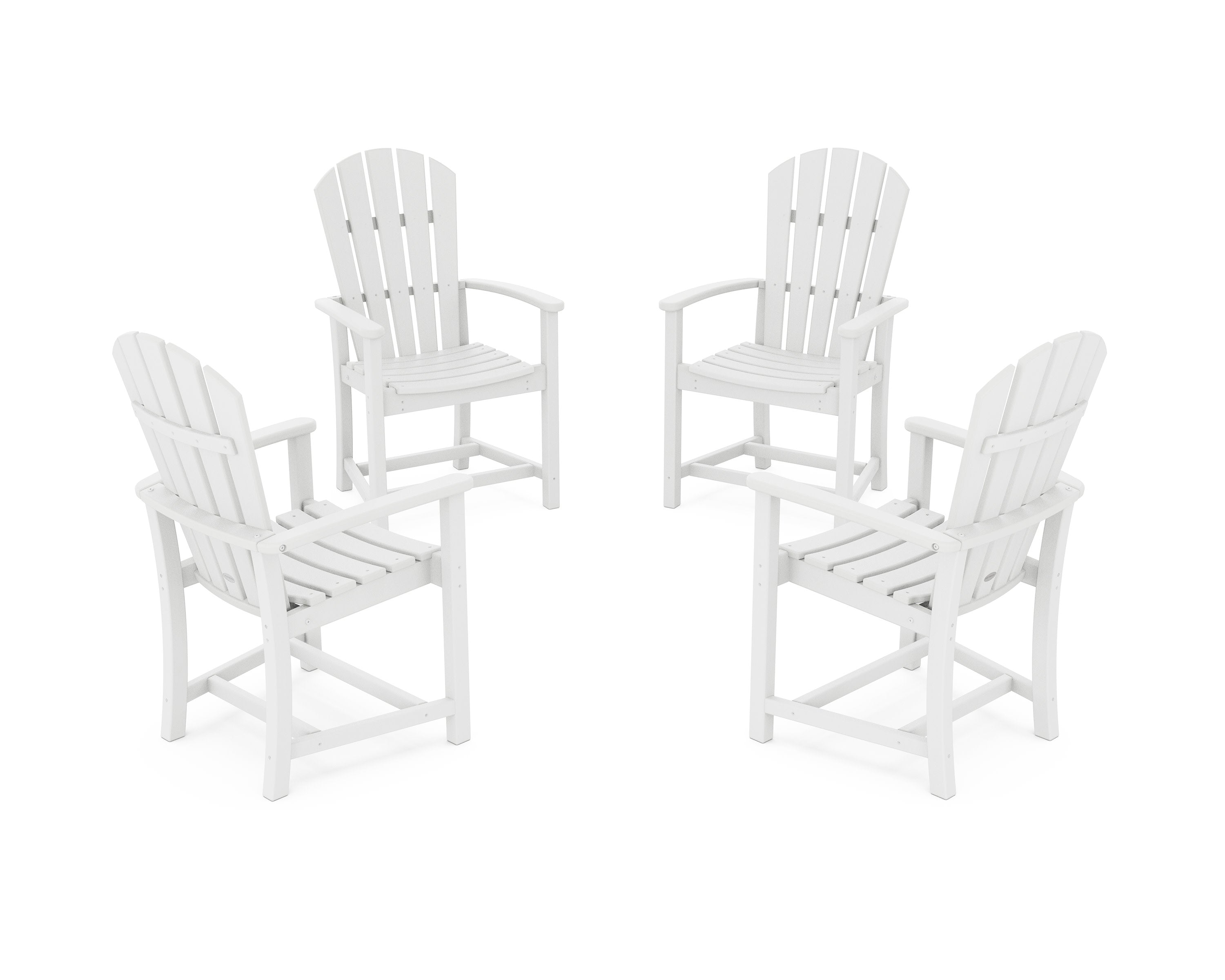 Palm Coast 4-Piece Upright Adirondack Conversation Set in White