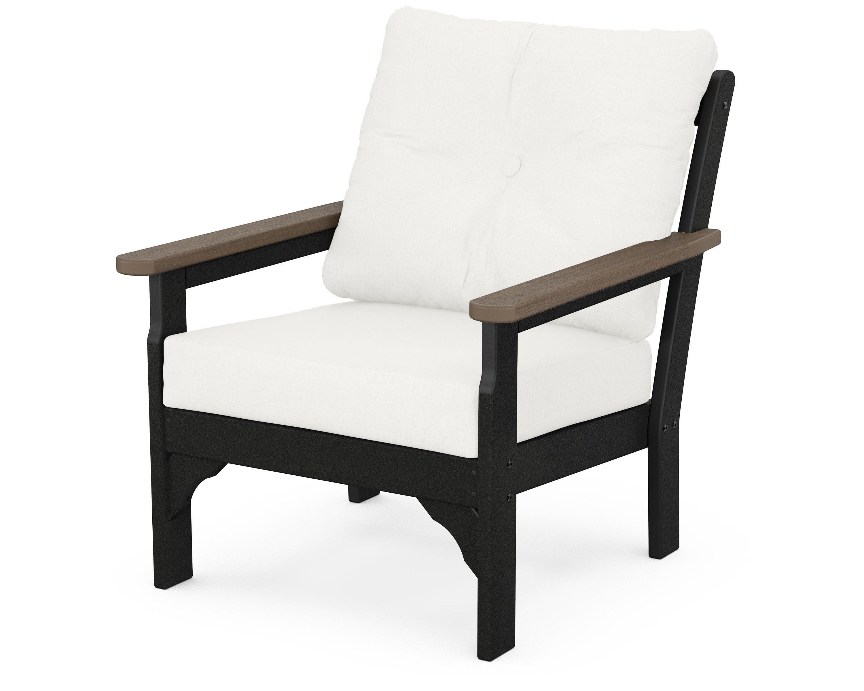 Vineyard Deep Seating Chair in Black / Kona / Natural Linen